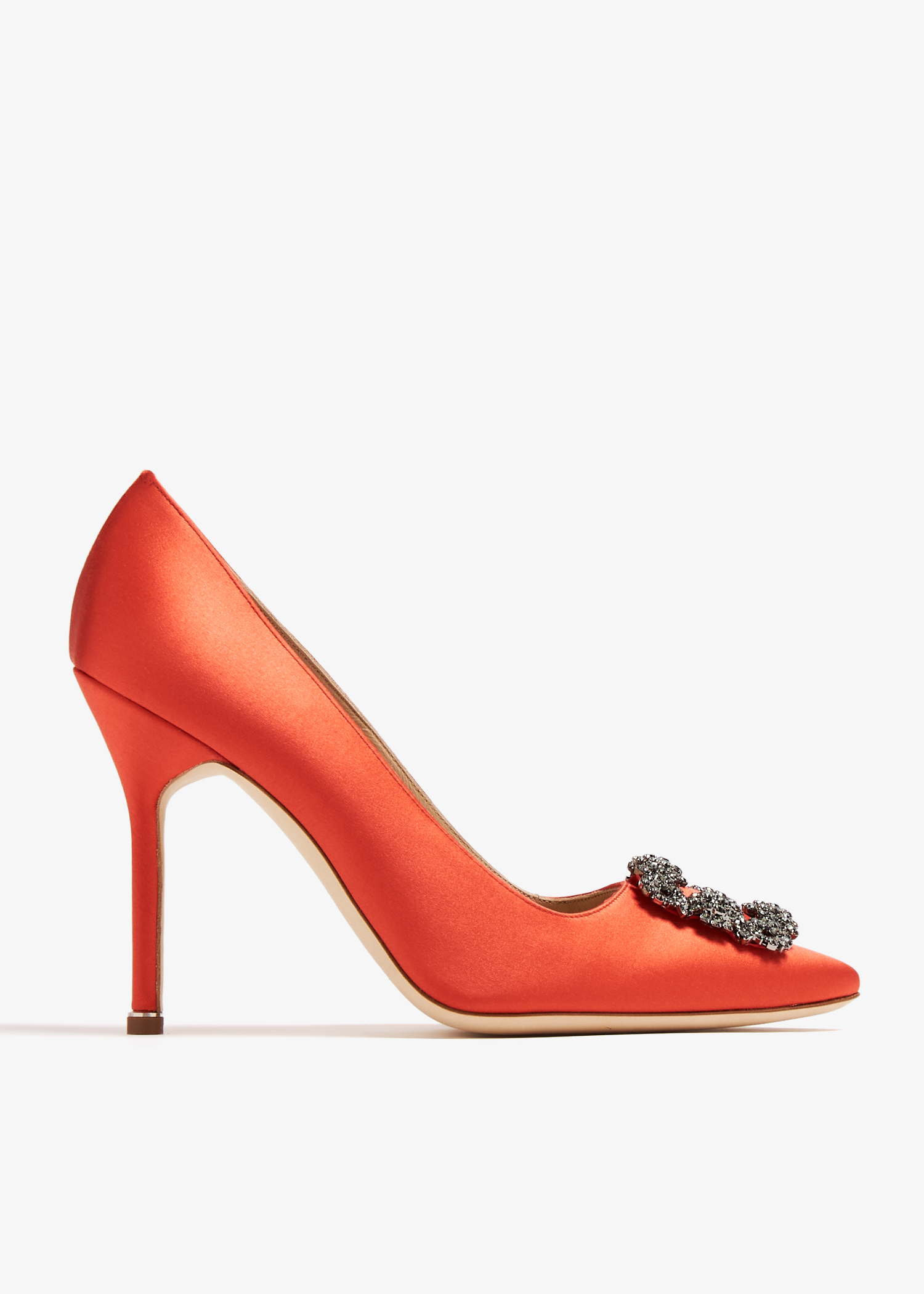 

Hangisi satin pumps, Orange