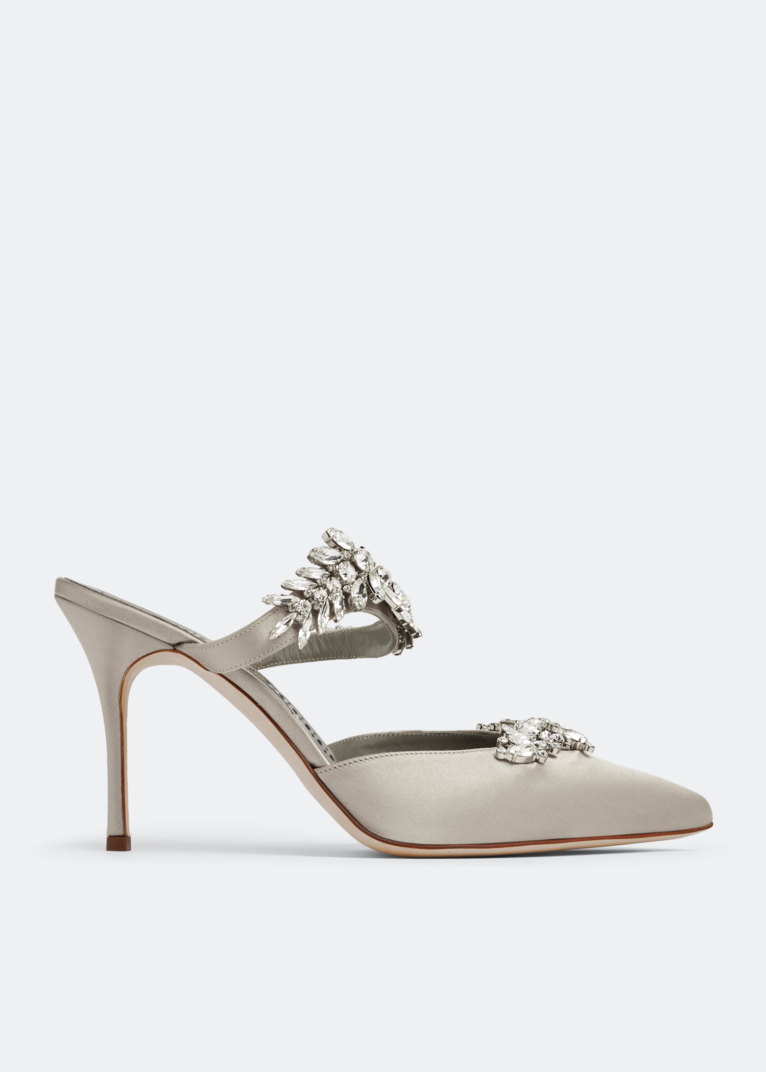 

Lurum satin mules, Grey