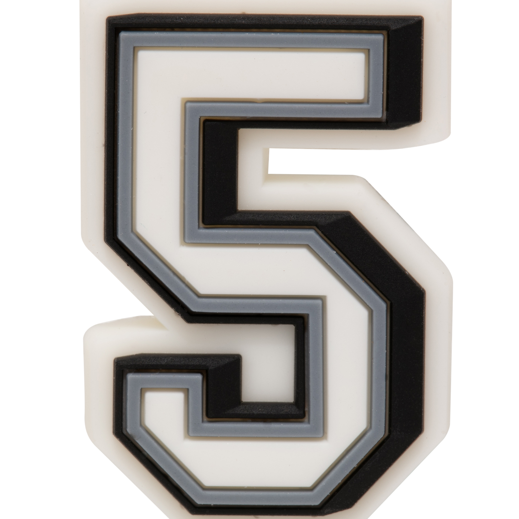 

Number 5 Jibbitz pin, White