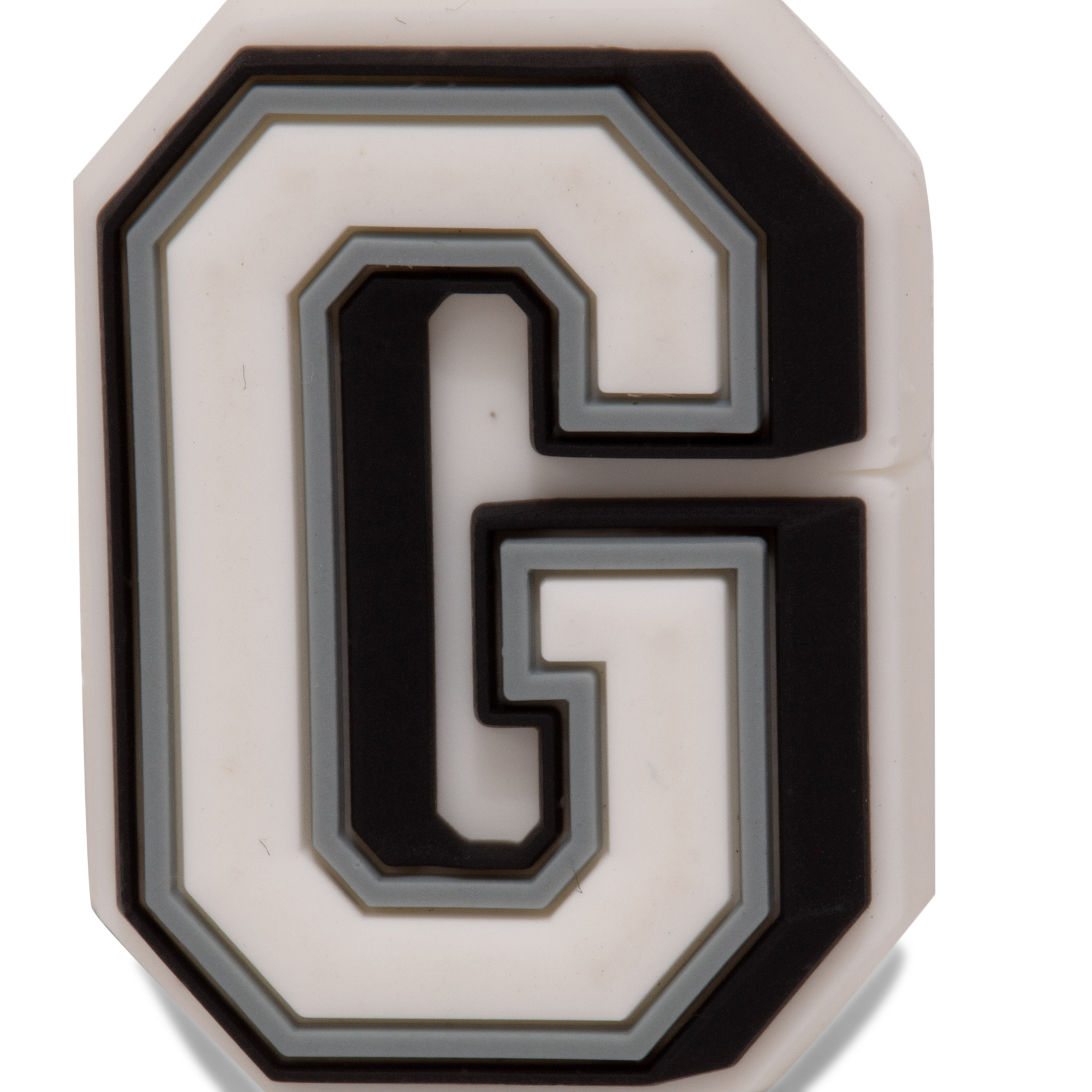 

Letter G Jibbitz pin, White