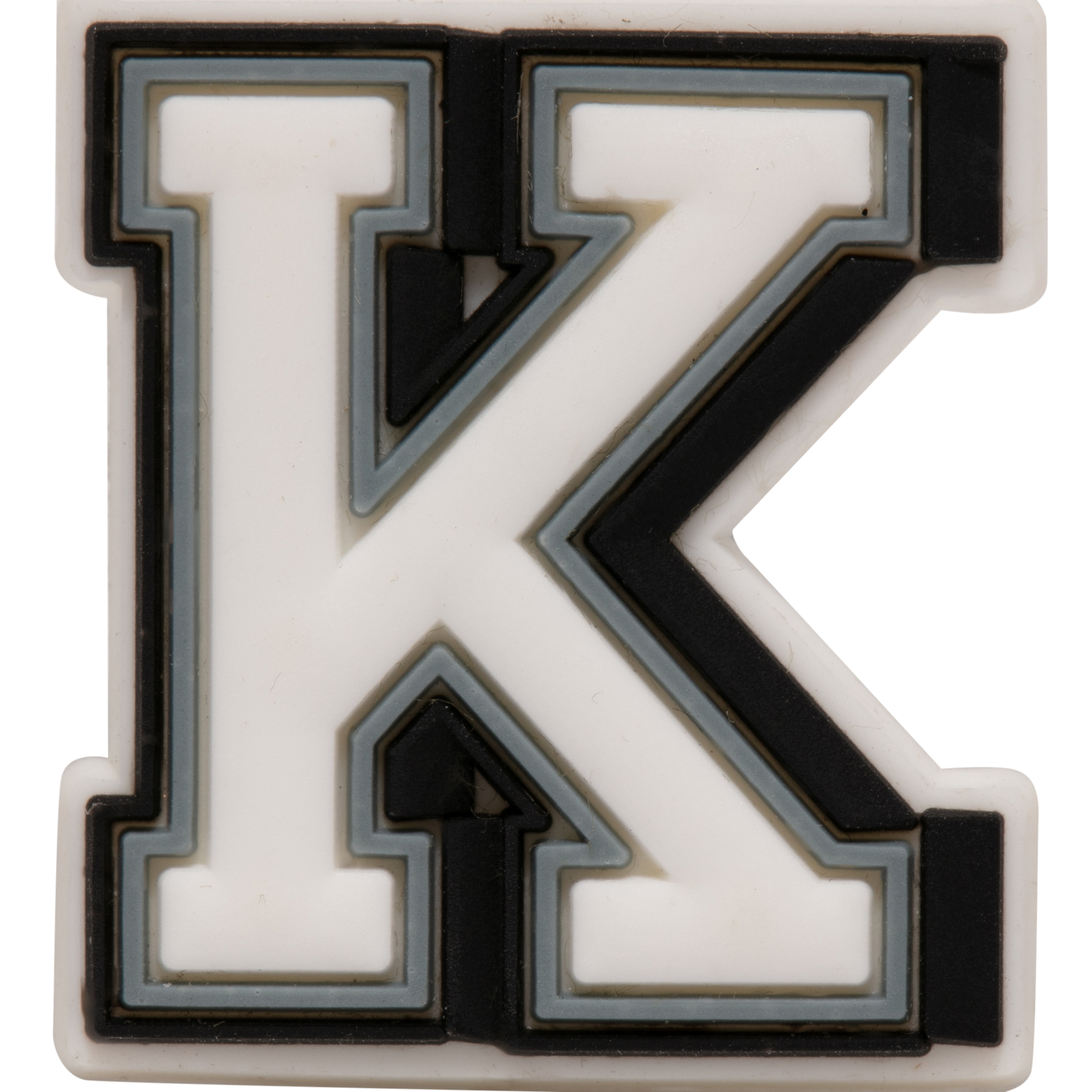 

Letter K Jibbitz pin, White