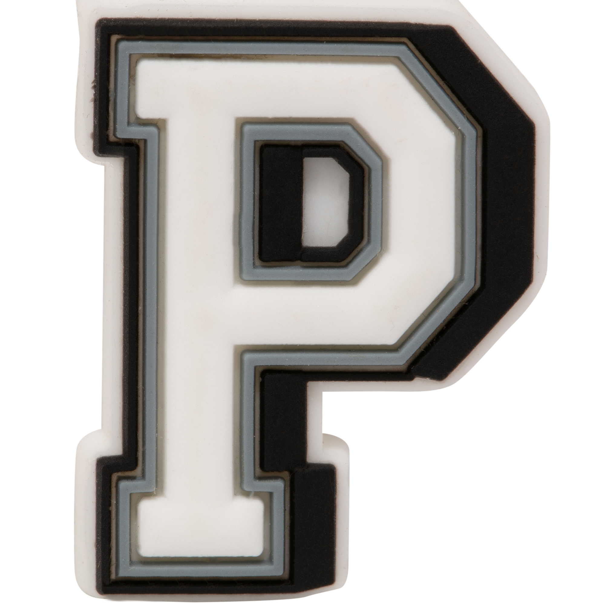 

Letter P Jibbitz pin, White