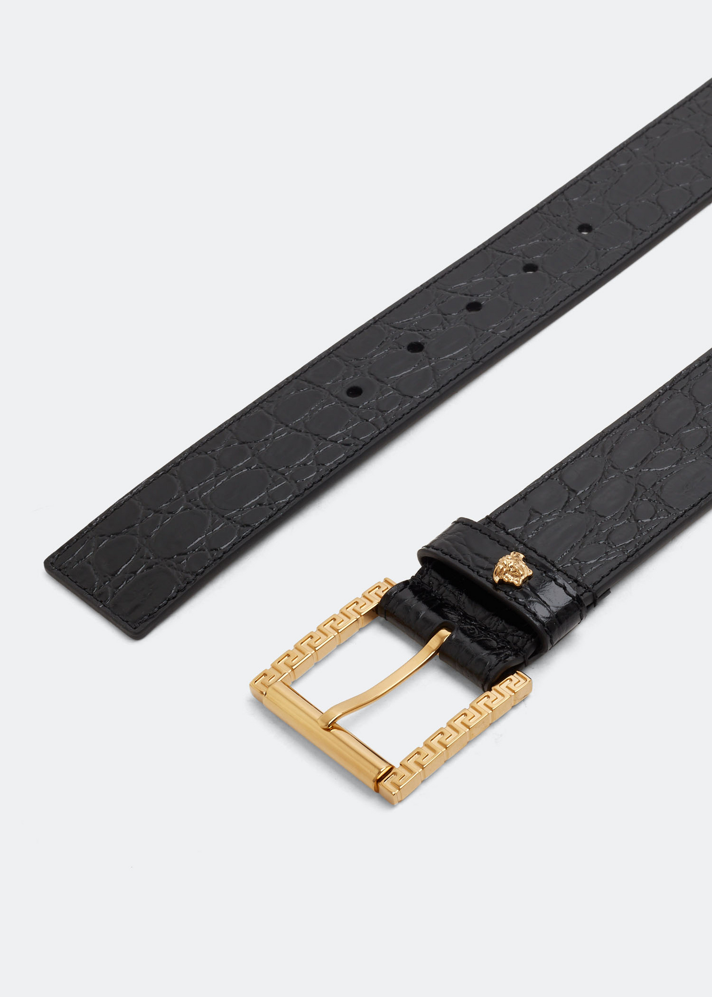 

Greca leather belt, Black
