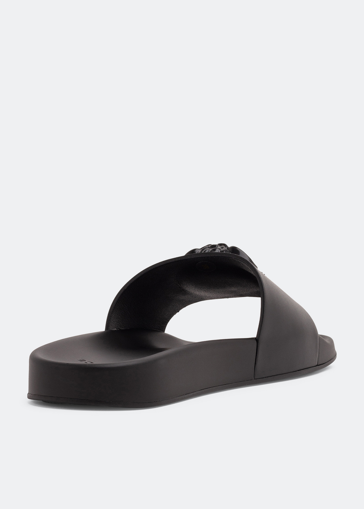 

La Medusa leather slides, Black
