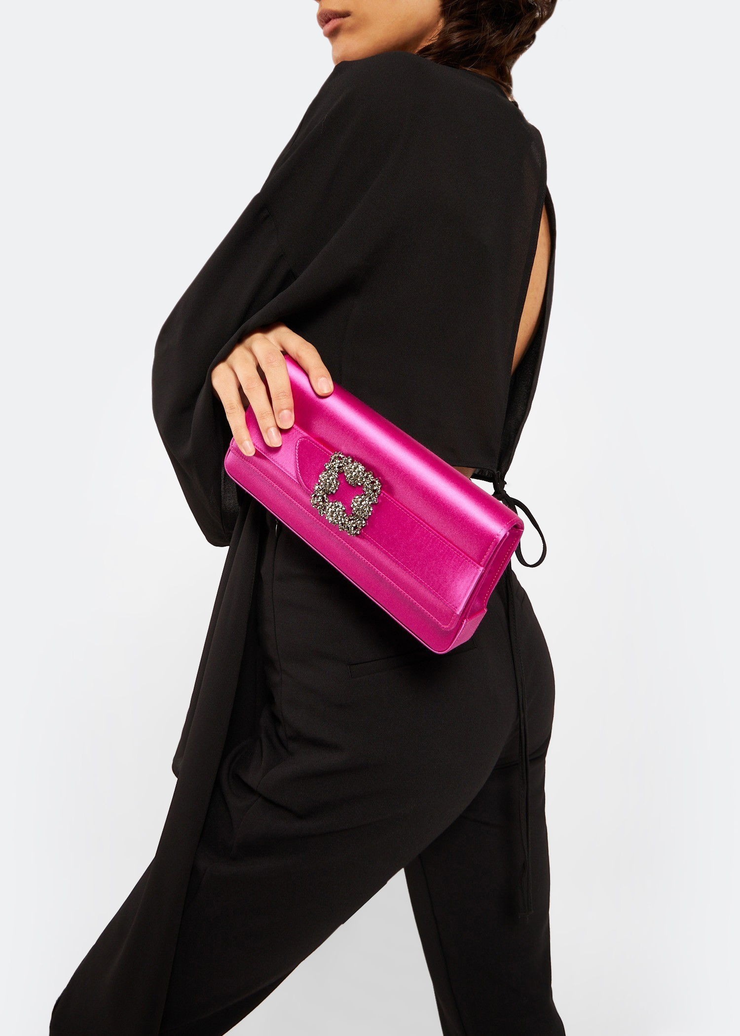 

Gothisi satin clutch, Pink