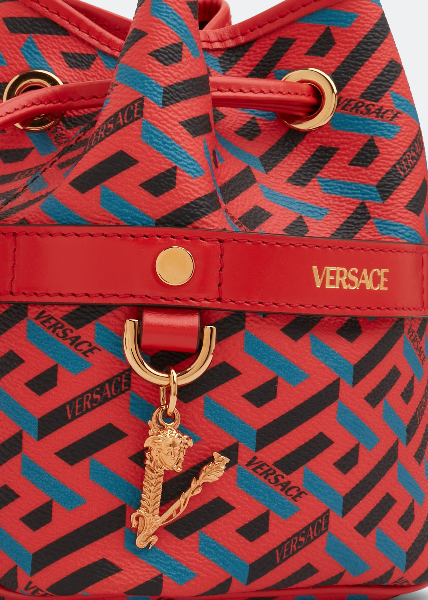 

La Greca signature mini bucket bag, Prints