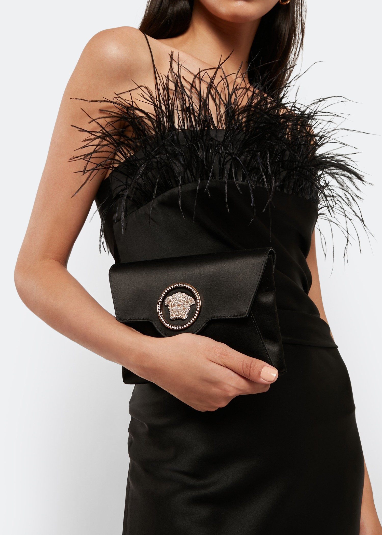 

La Medusa envelope clutch, Black