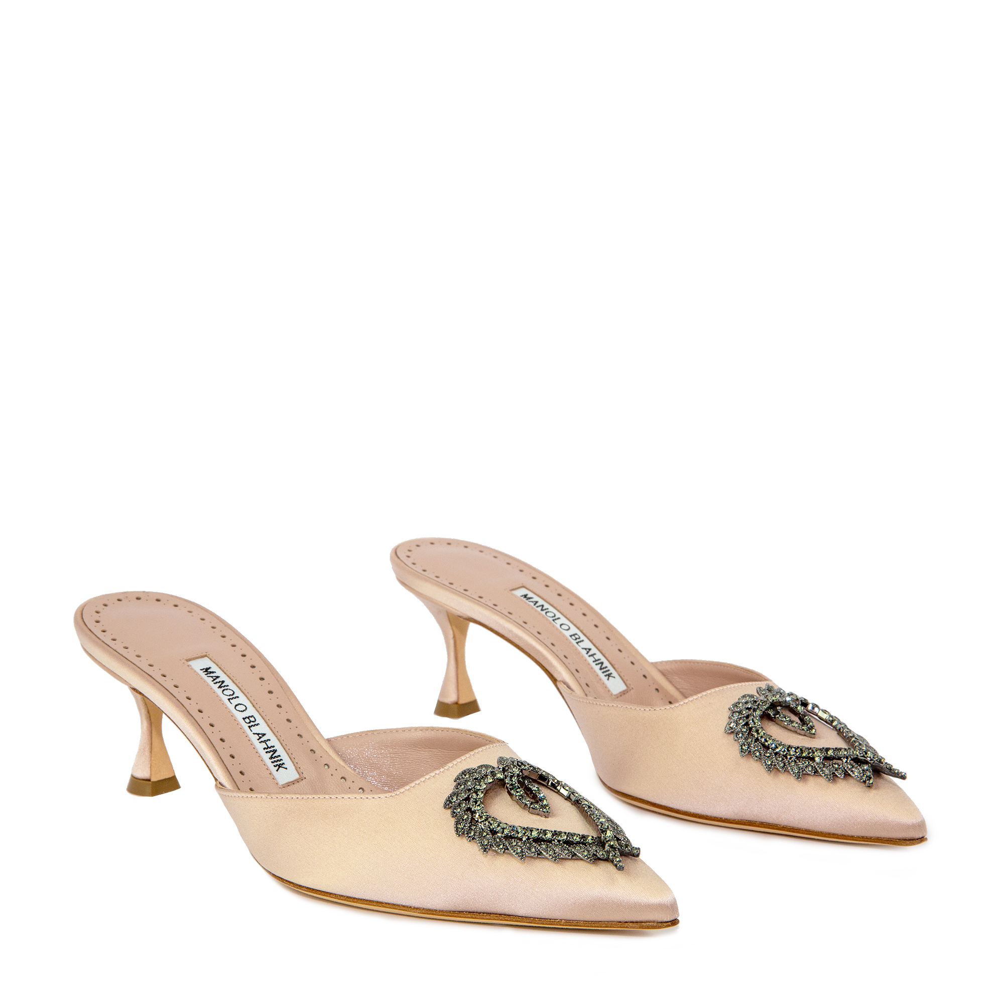 

Dream satin mules, Beige