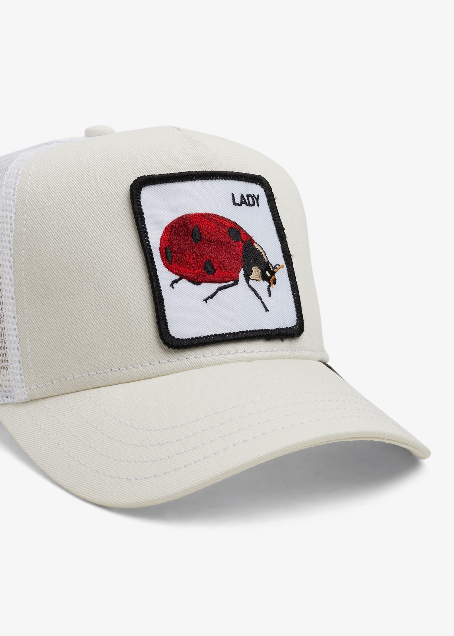 

Lady Bug trucker cap, White