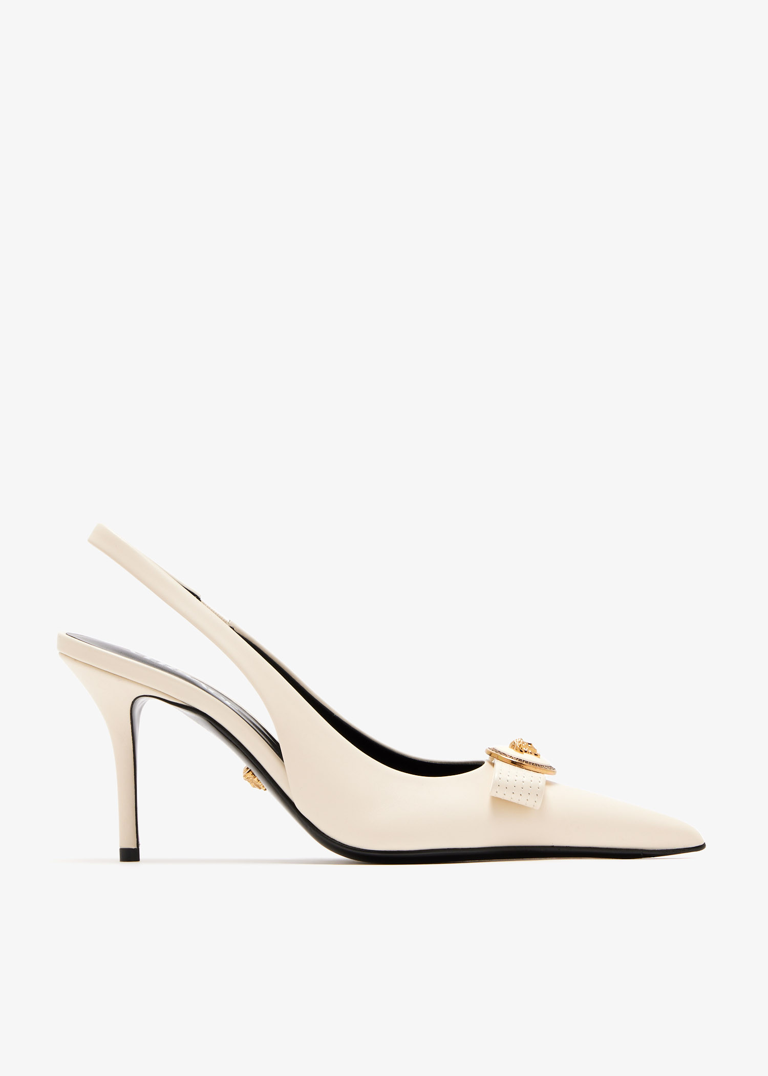 

Ribbon slingback pumps, Cream