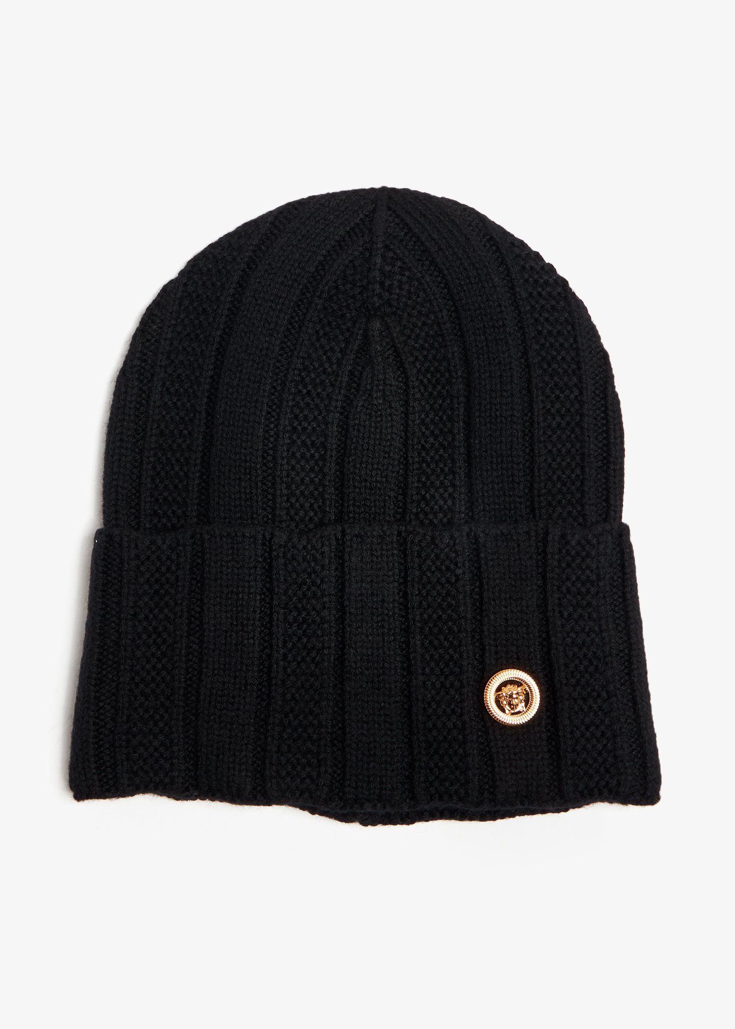 

Medusa ribbed knit beanie, Black