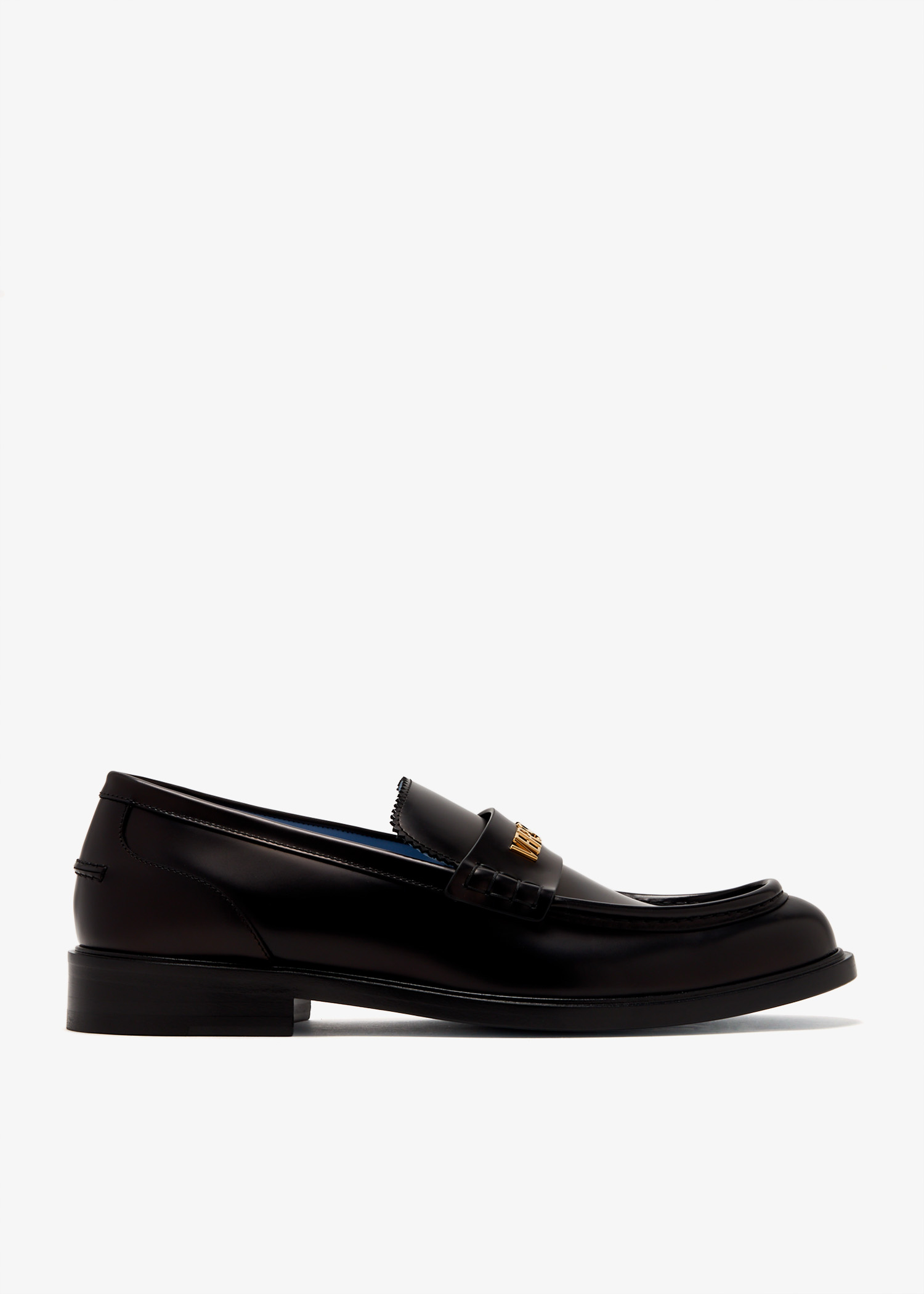

Logo leather loafers, Black