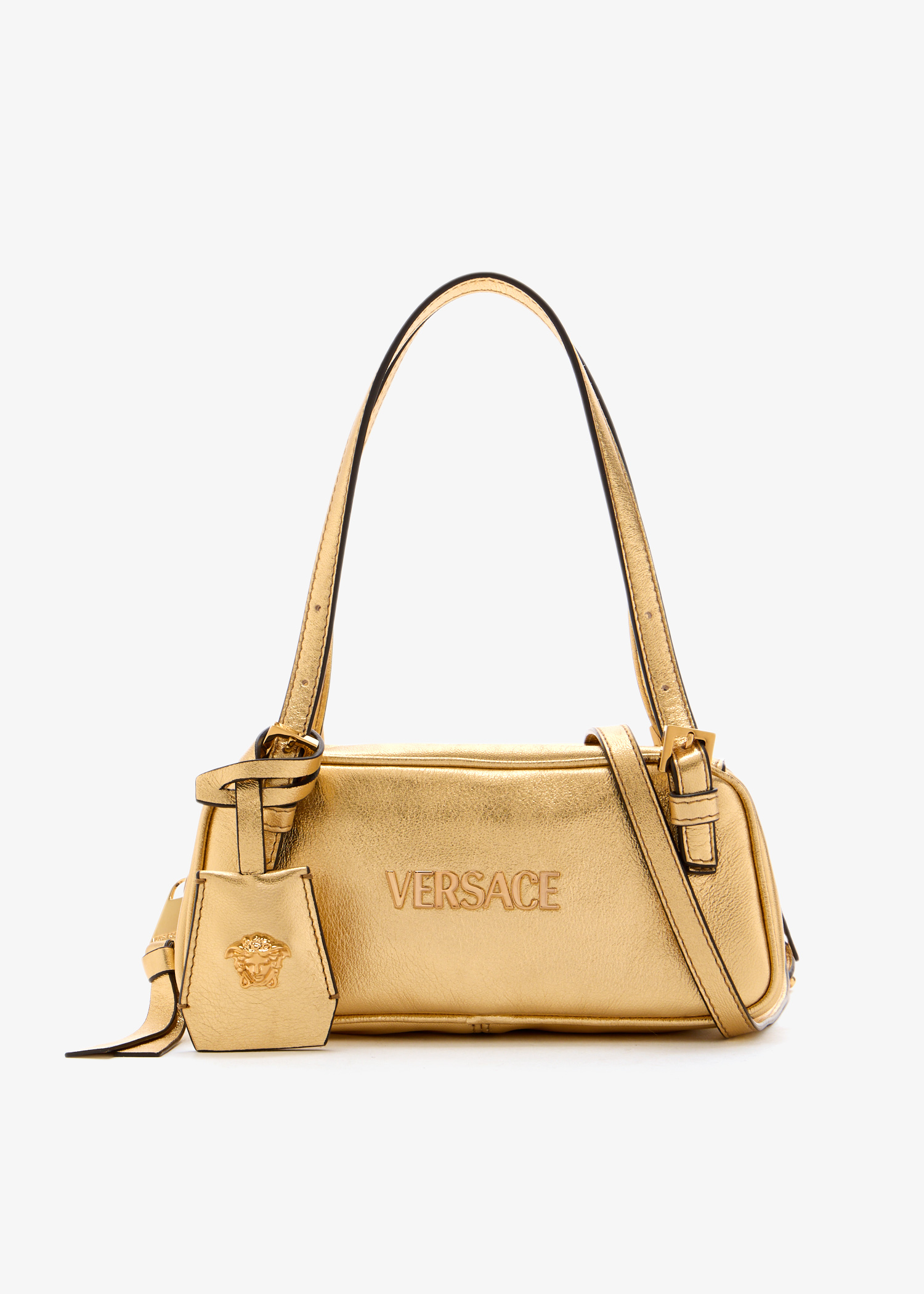 

Versace Tag bowling mini bag, Gold