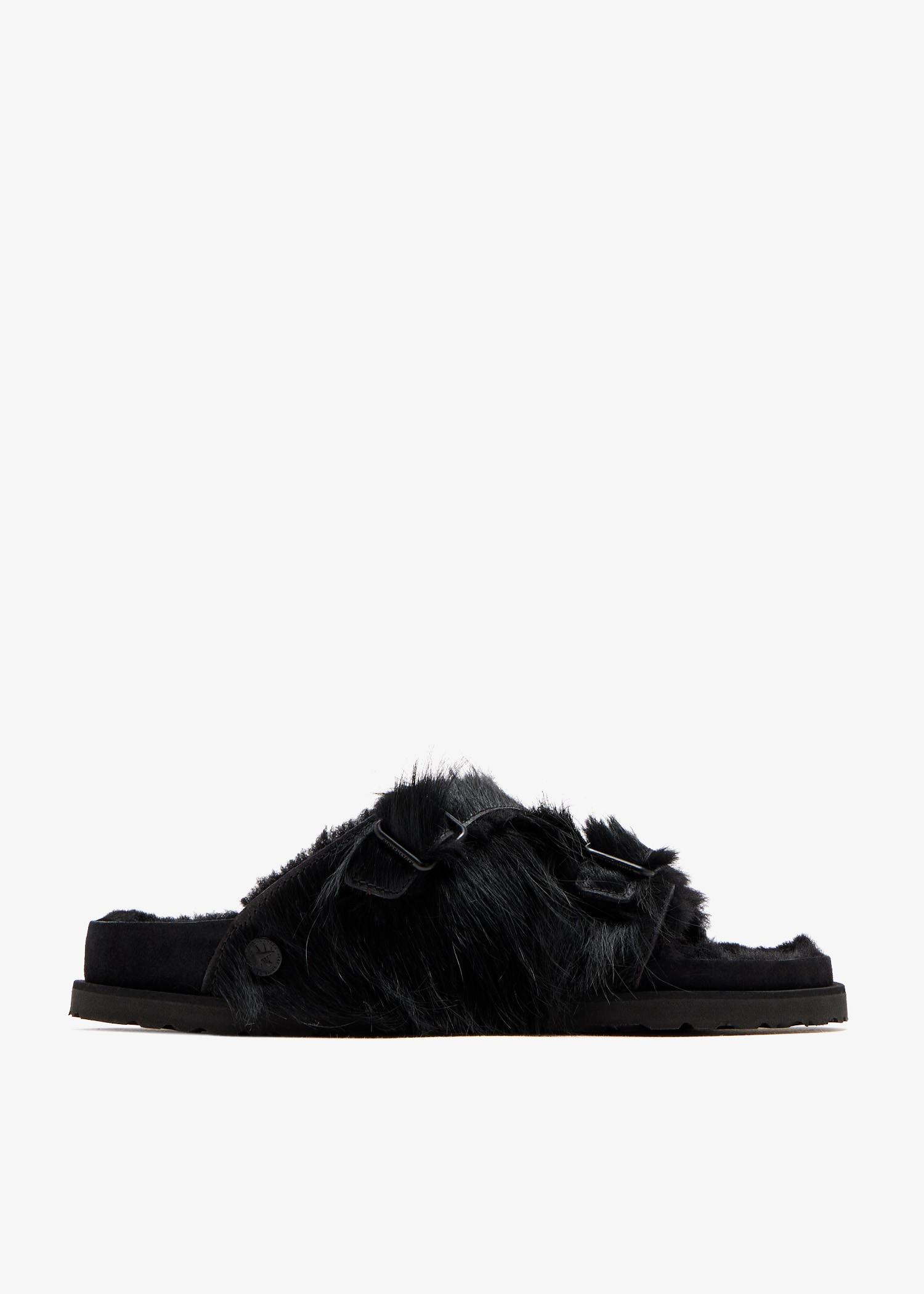 

Zürich Fur narrow-width sandals, Black