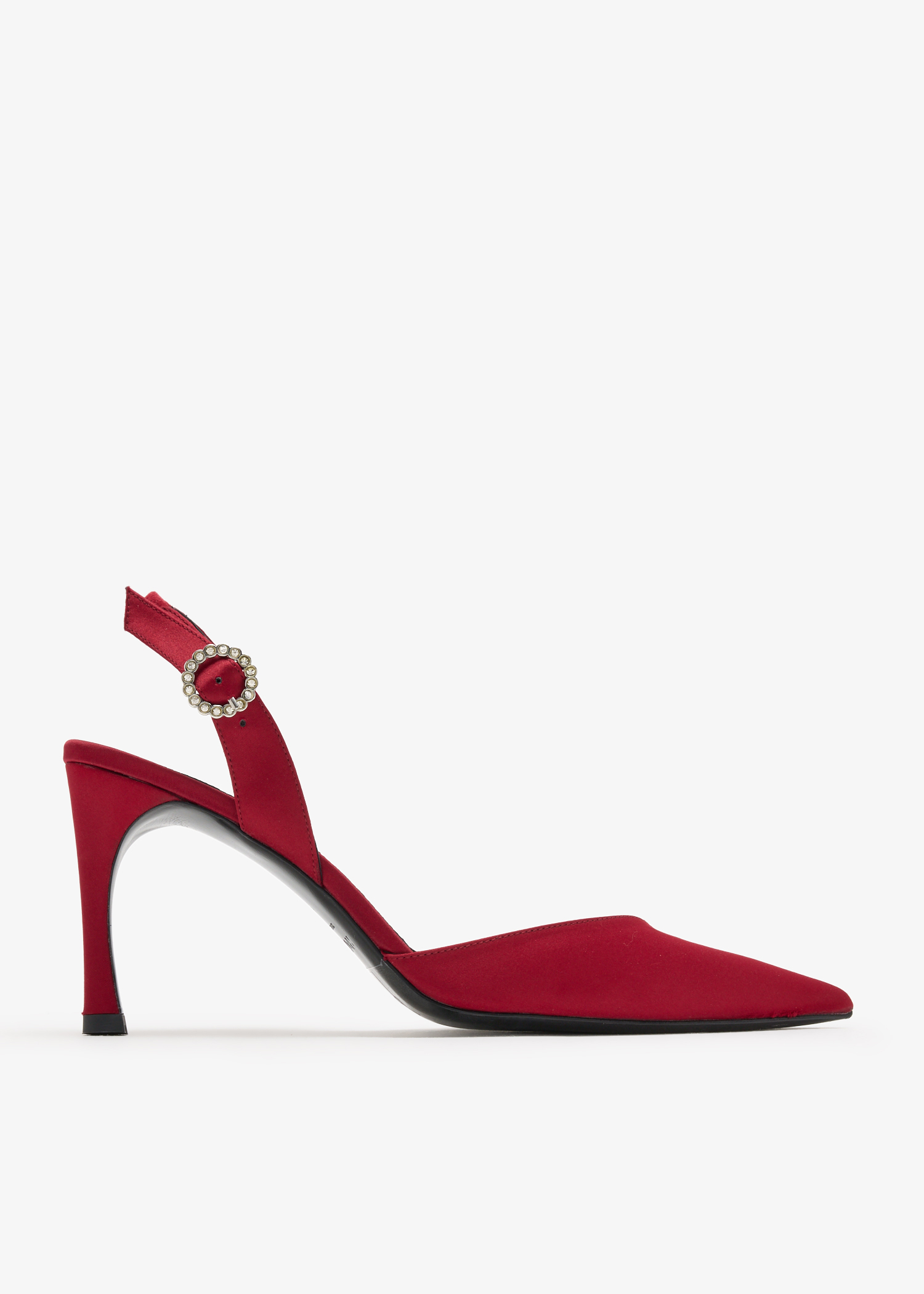 

Satin slingback pumps, Red