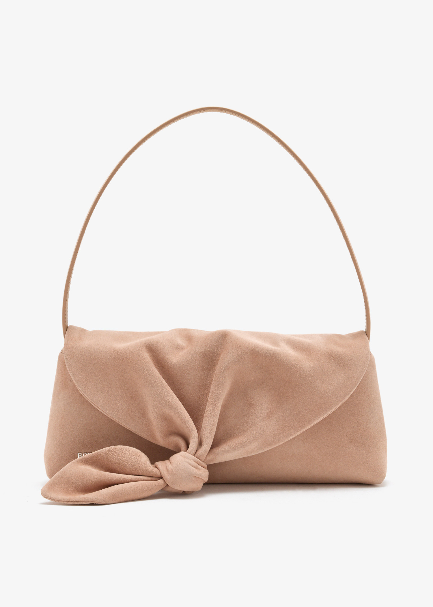 

Suede Knot scarf bag, Beige
