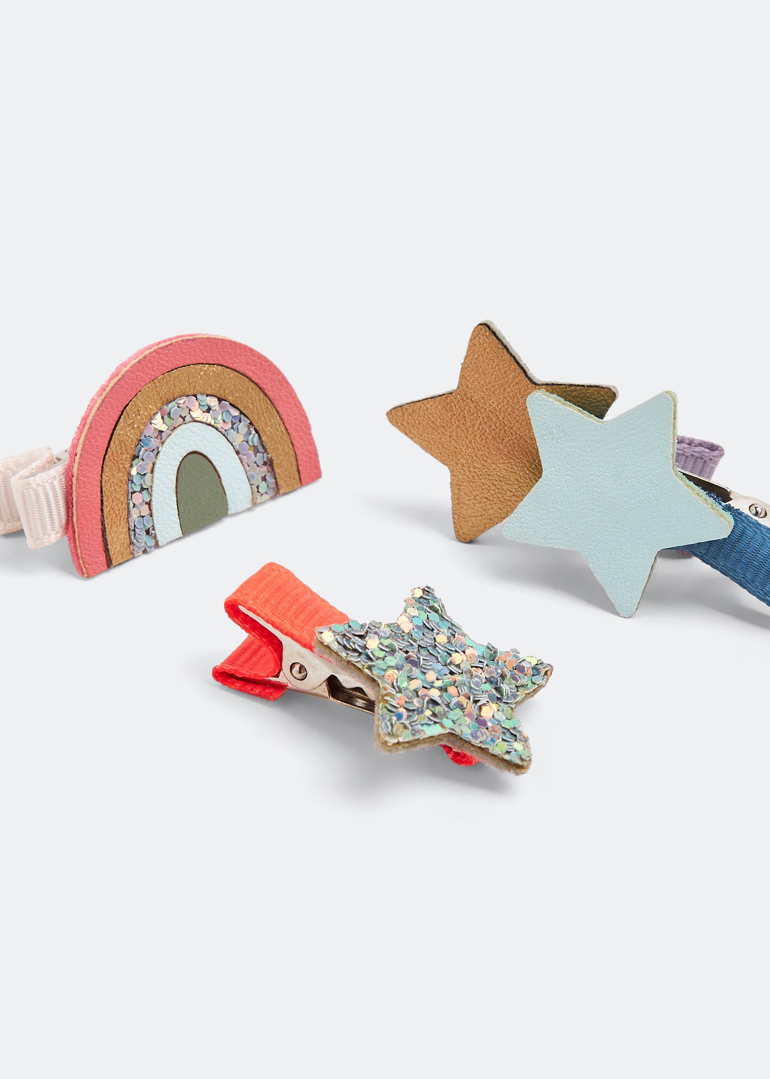 

Doodle rainbow mini clips, Multicolored