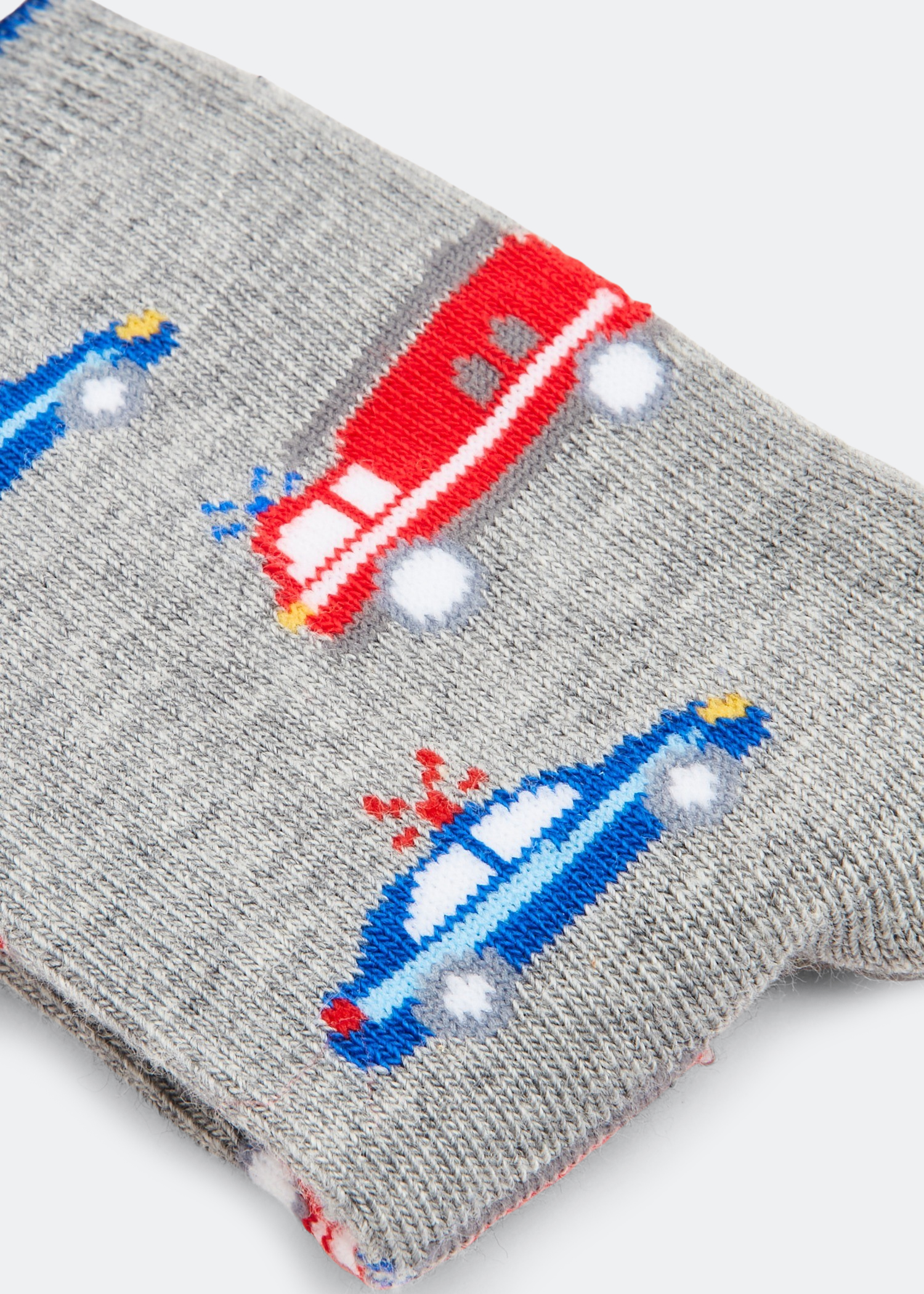 

Police and fire car socks, Grey