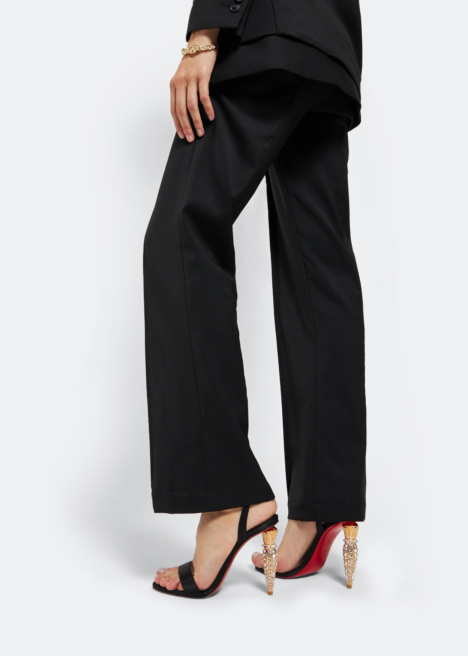 

Lipstrass Queen sandals, Black
