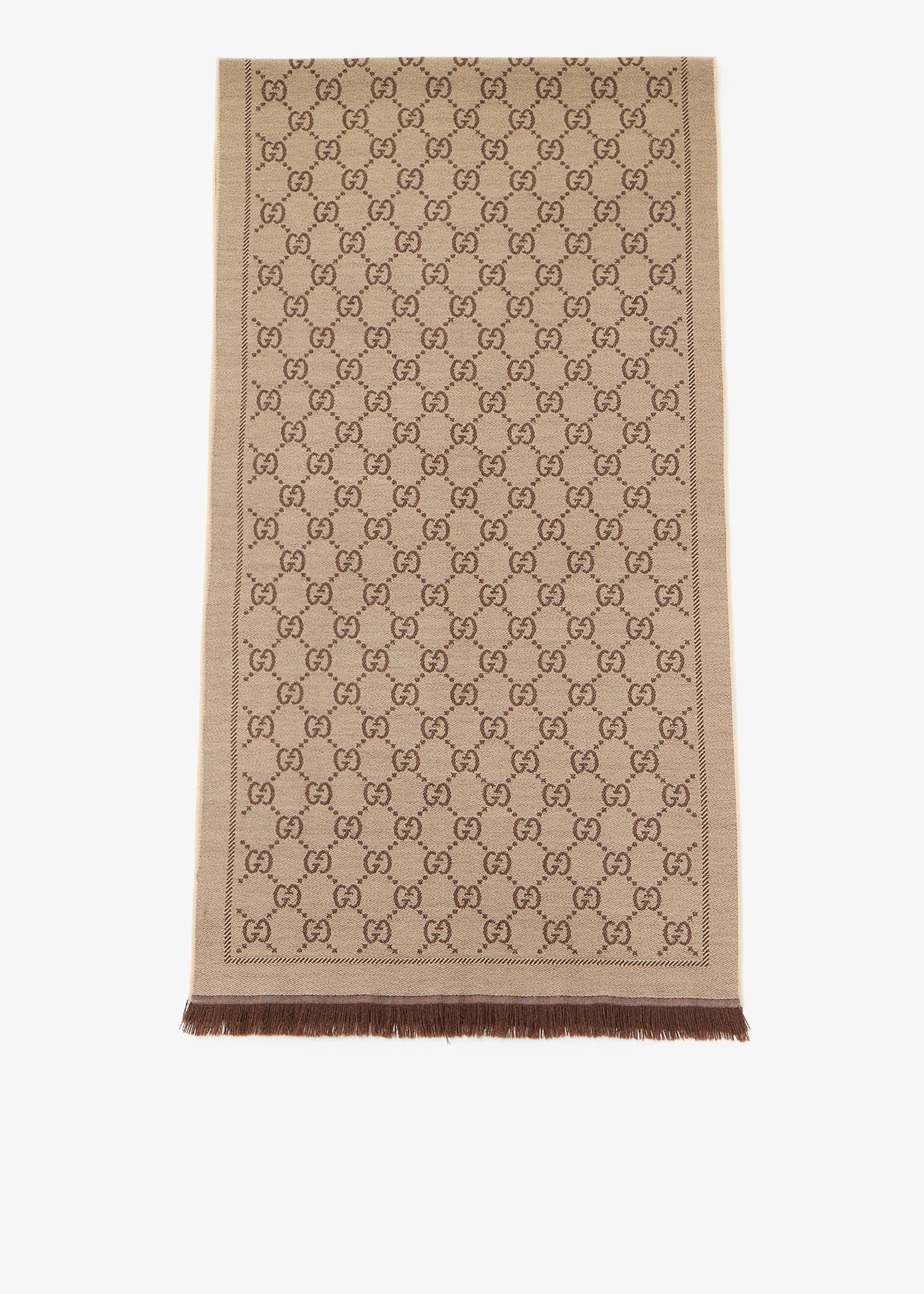 

GG jacquard knit scarf, Brown