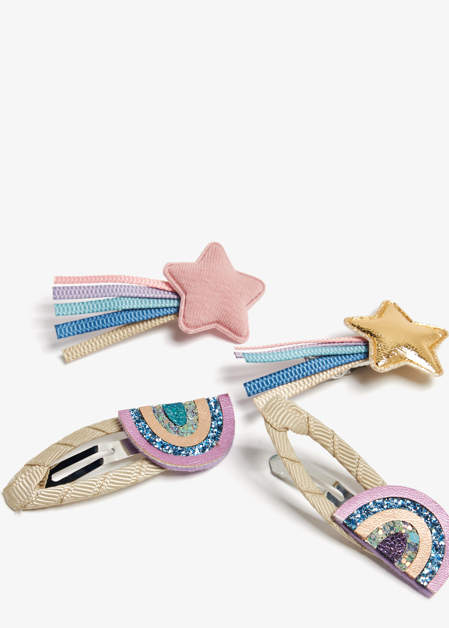 

Rainbow and Star mini clips, Multicolored