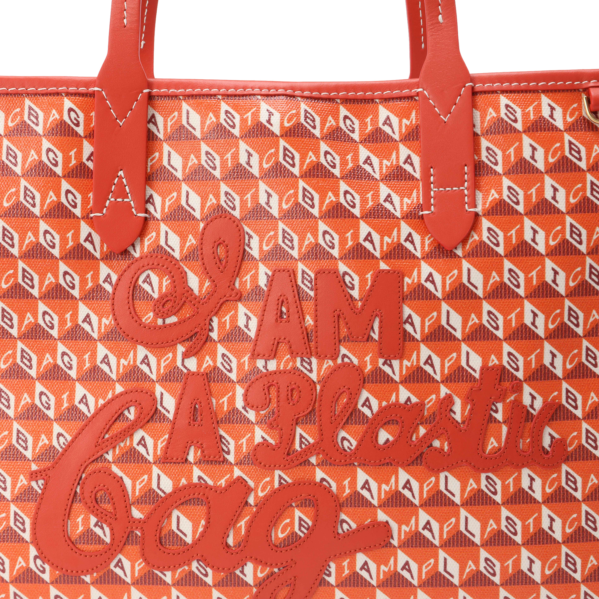 

I Am A Plastic Bag motif small tote bag, Orange