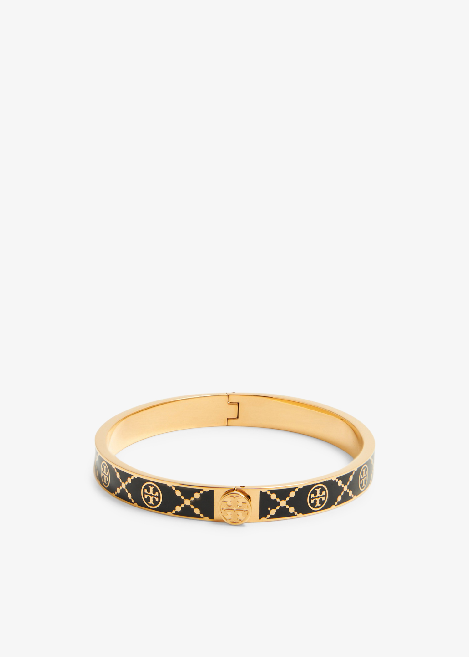 

T Monogram hinge bracelet, Black