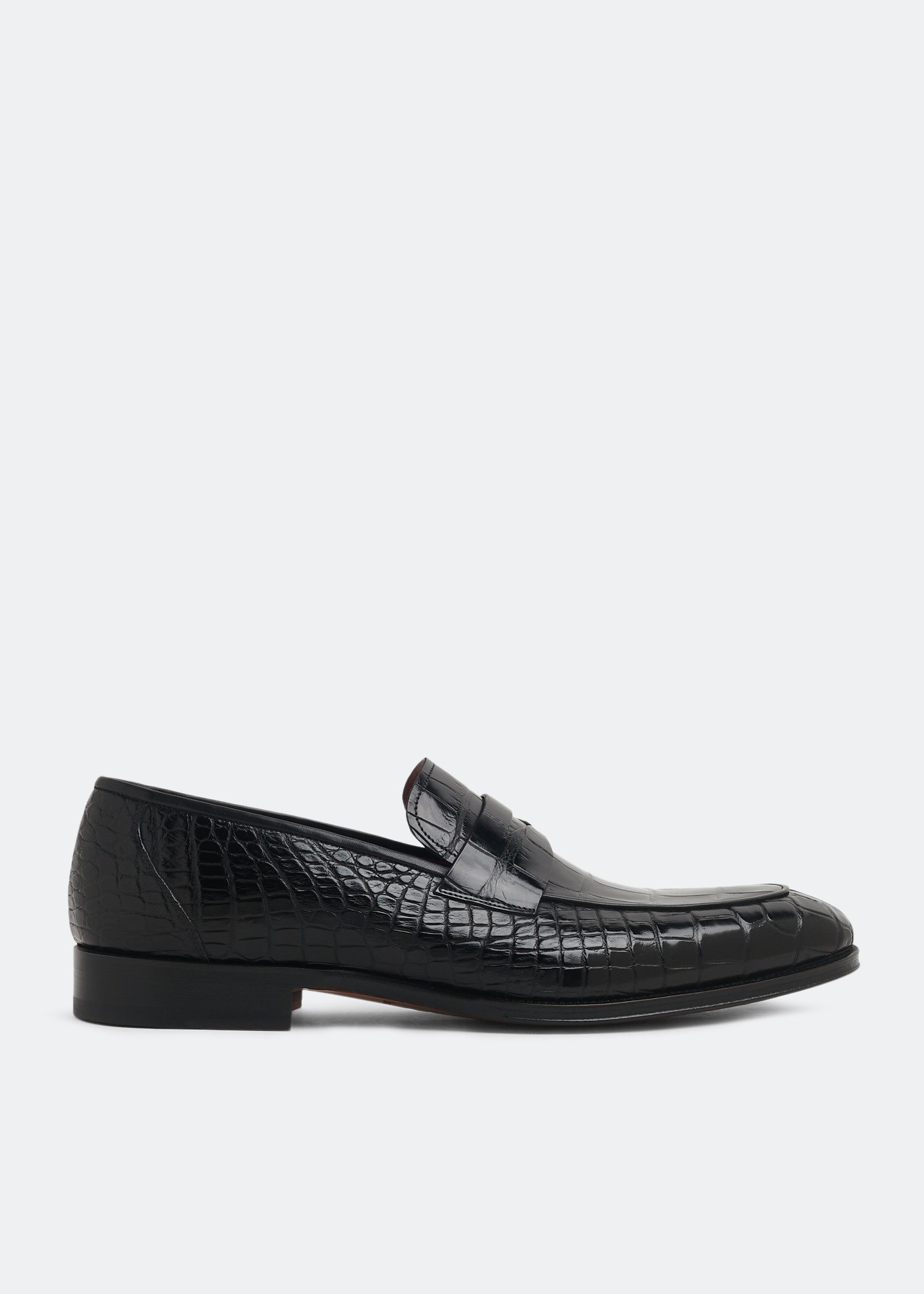 

Alligator leather loafers, Black