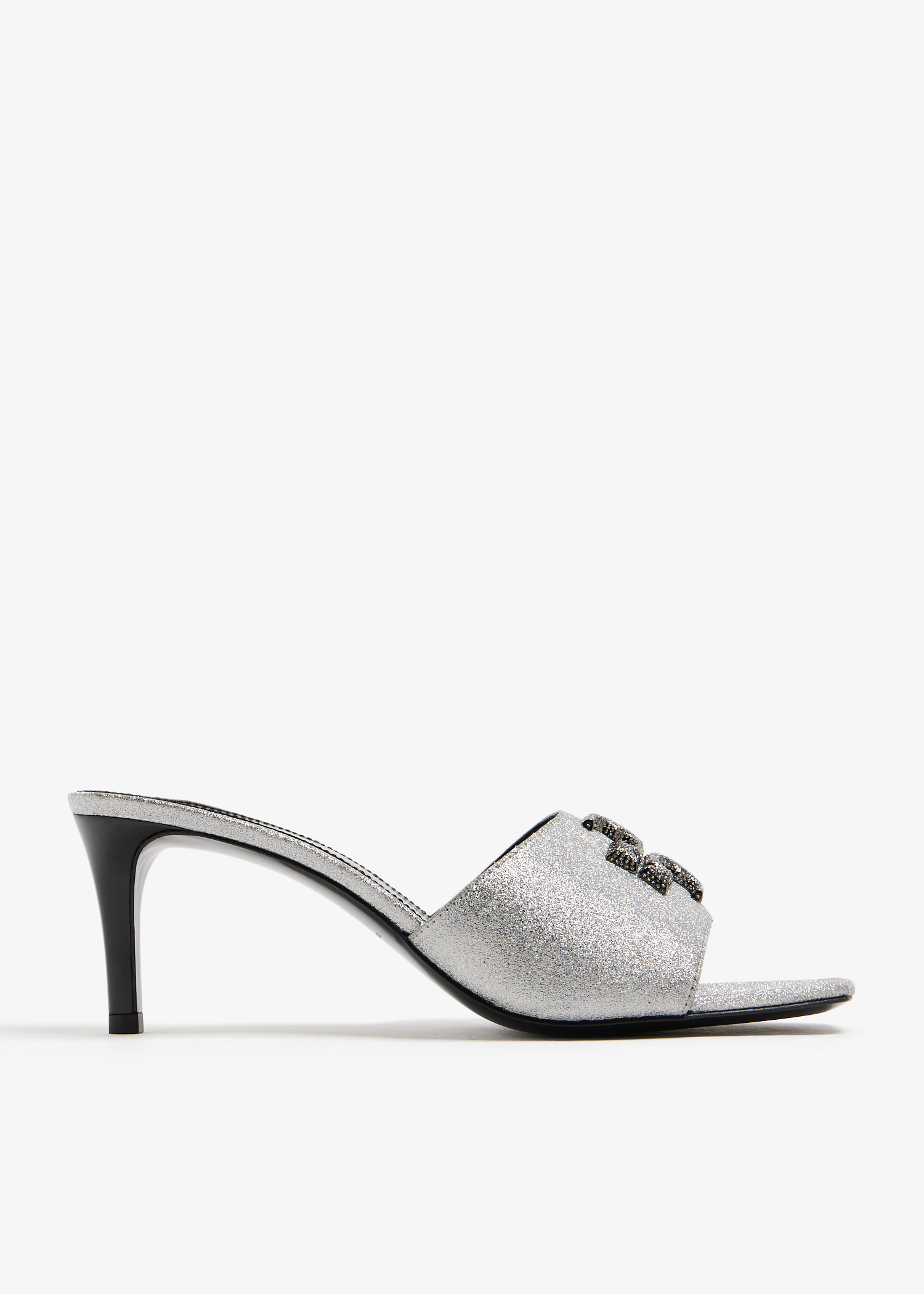 

Eleanor Pavé mule sandals, Silver