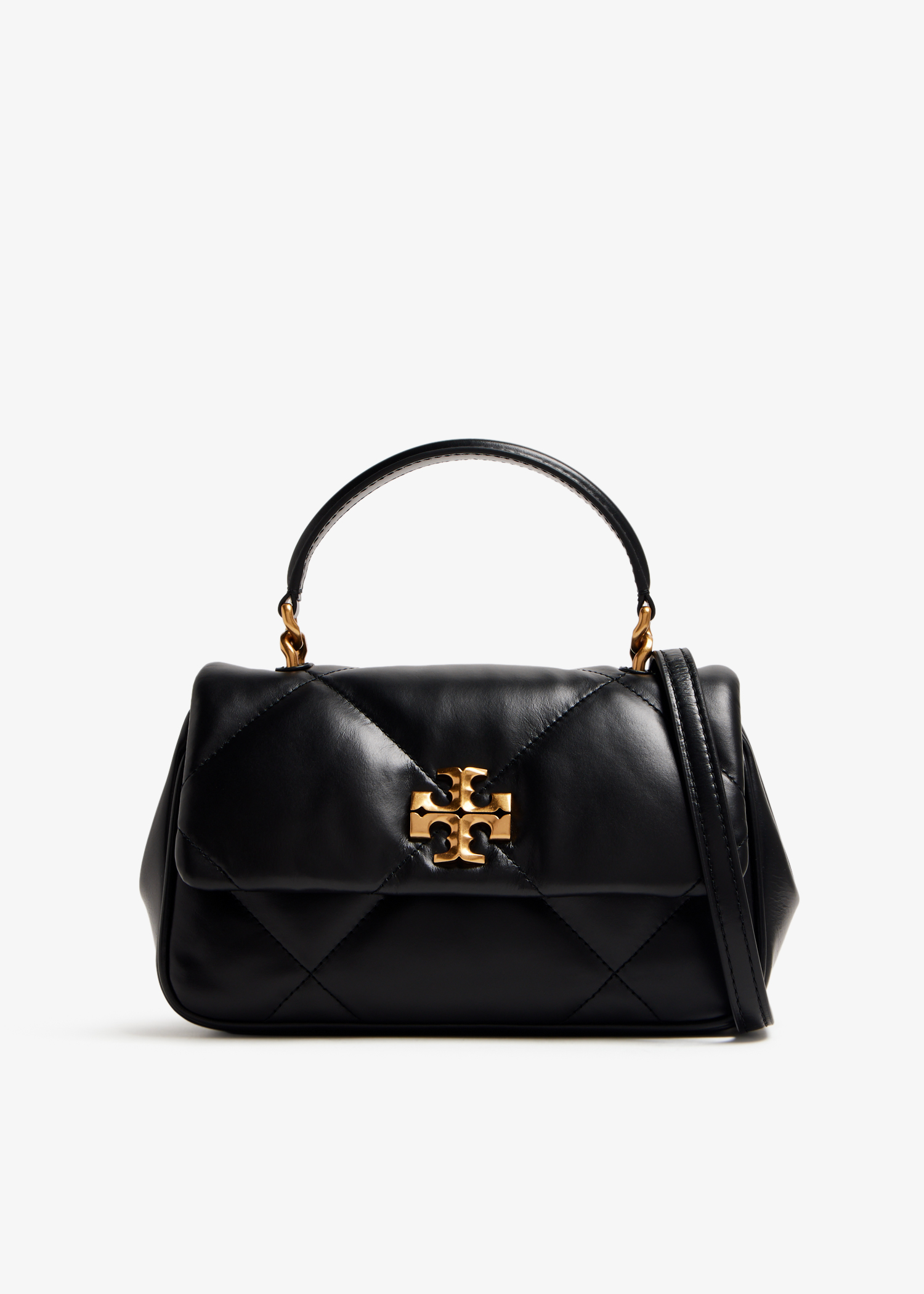 

Kira diamond quilt top-handle bag, Black