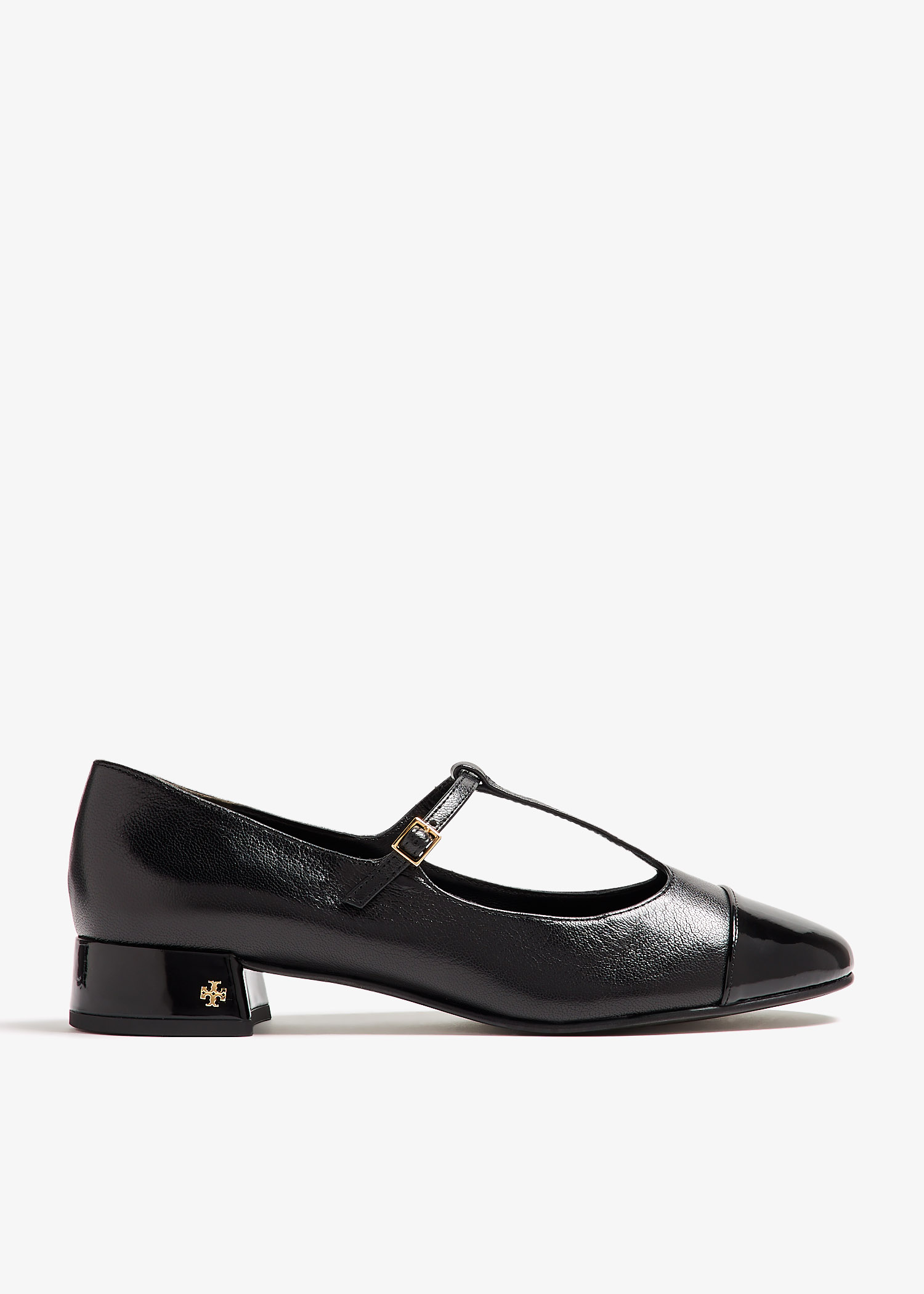 

Cap-toe T-strap ballet flats, Black