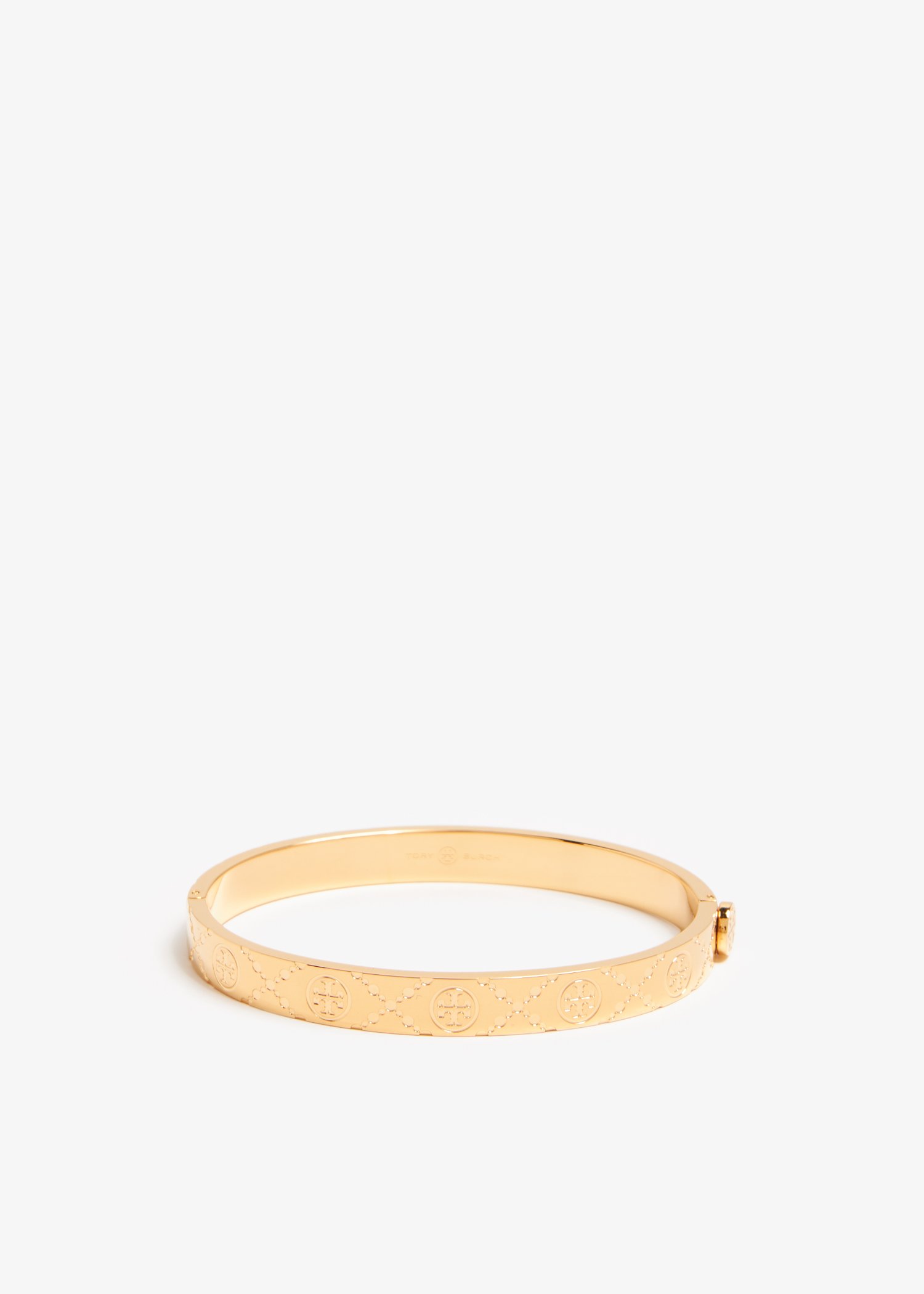 

T Monogram hinge bracelet, Gold