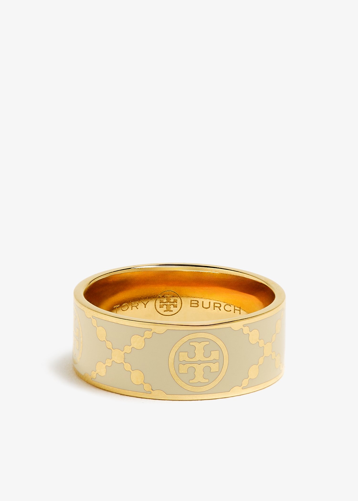 

T Monogram enamel ring, Gold