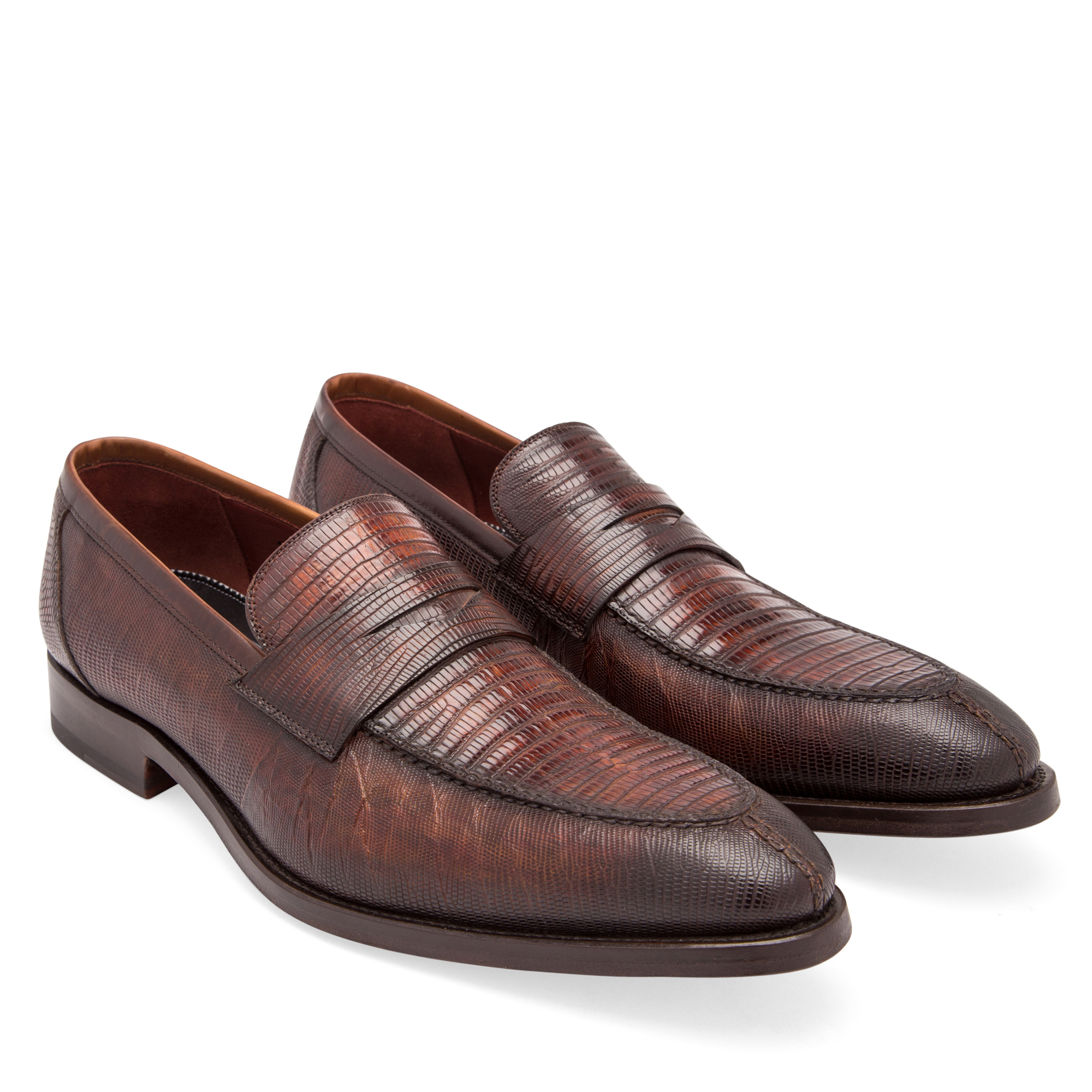 

Lizard Penny loafers, Brown