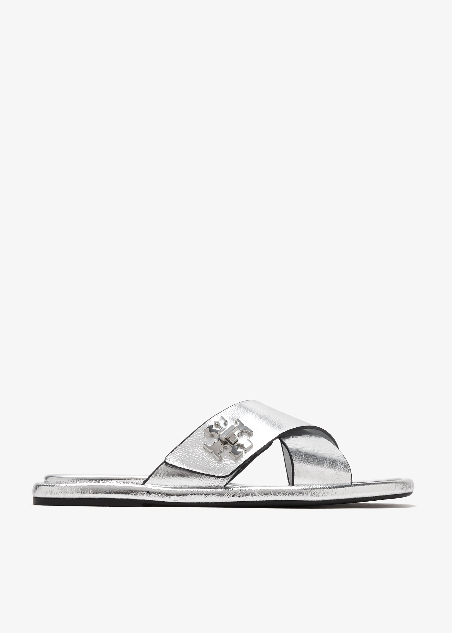 

T Lock cross slide sandals, Silver