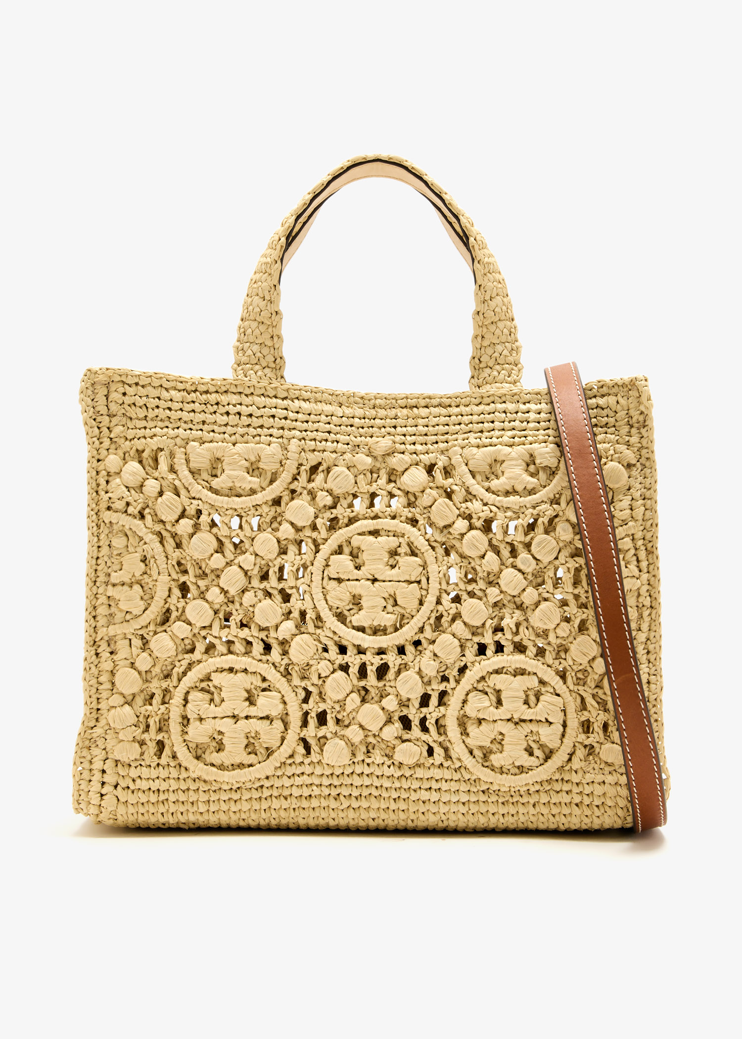 

T Monogram square tote bag, Beige