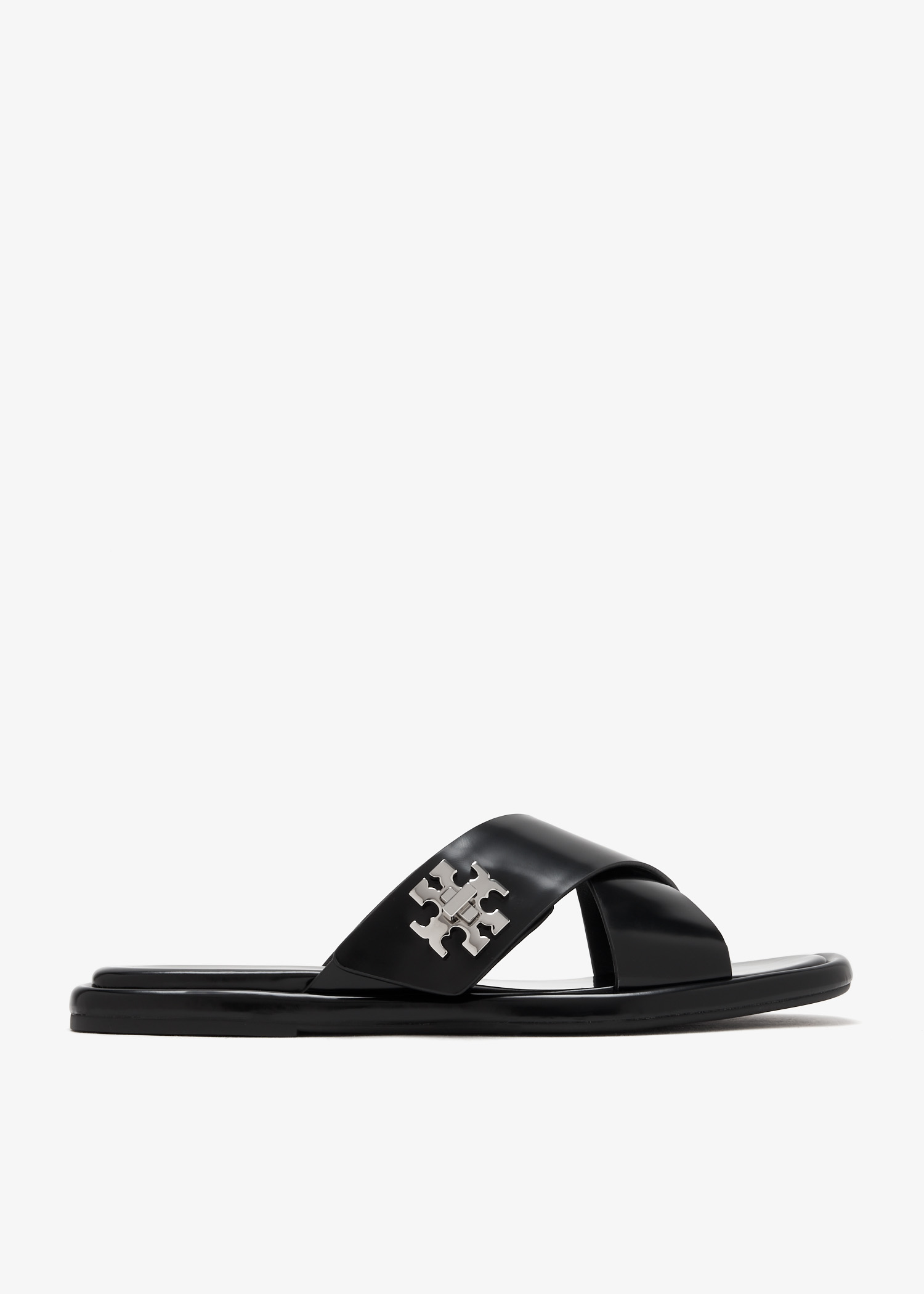

T Lock cross slide sandals, Black