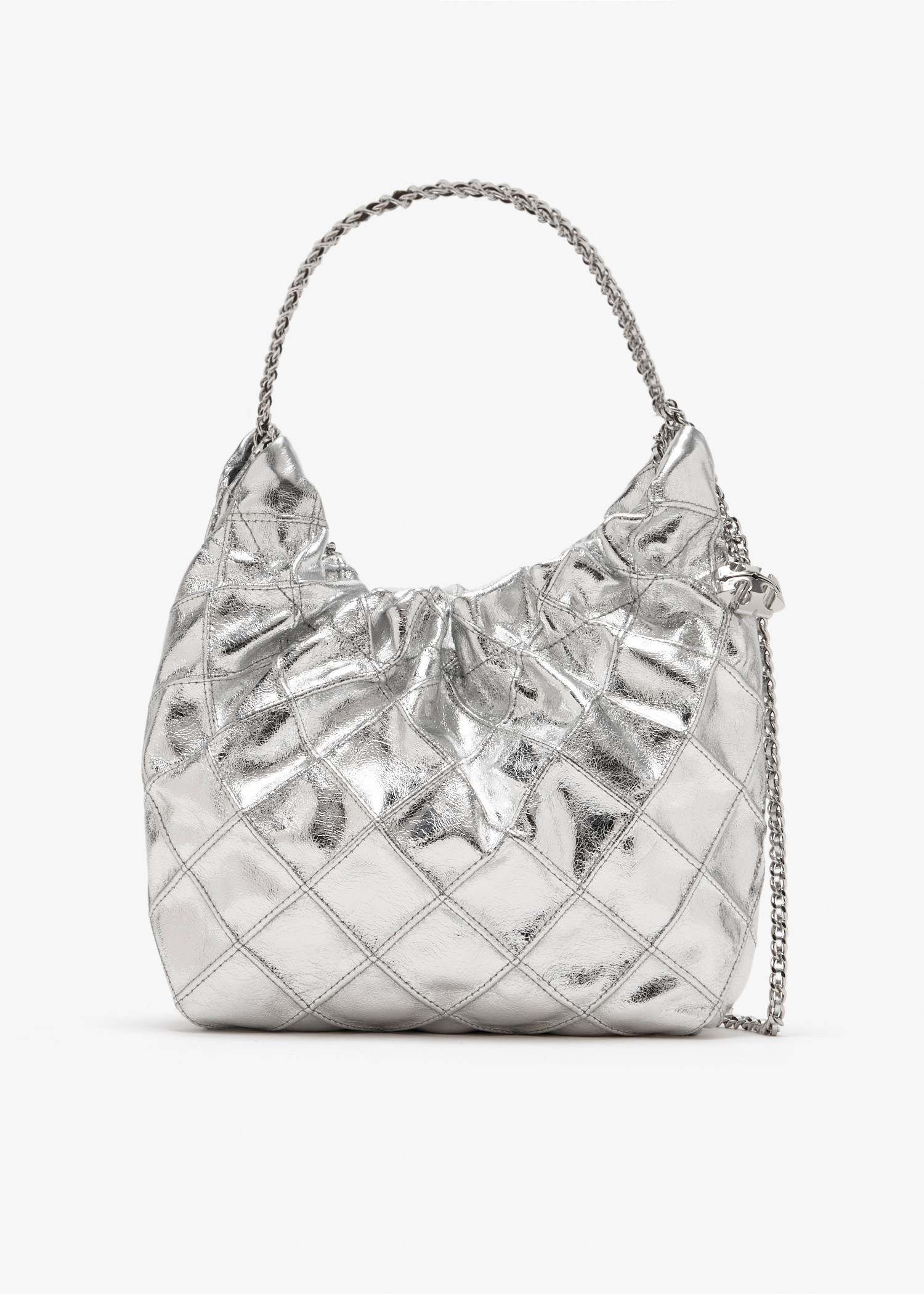 

Mini Fleming hobo bag, Silver