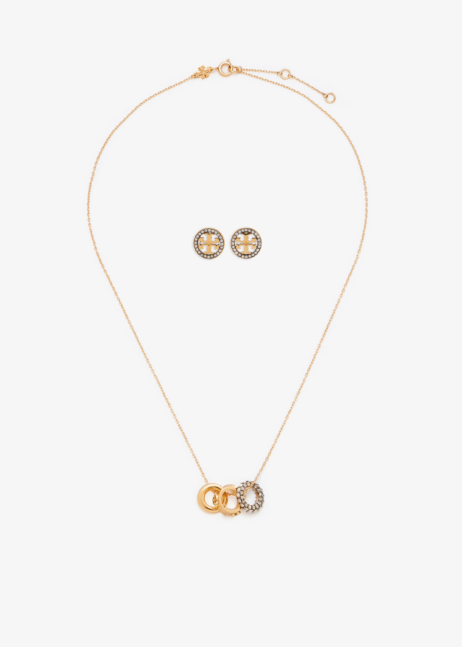 

Miller Pavé necklace and earring gift set, Gold