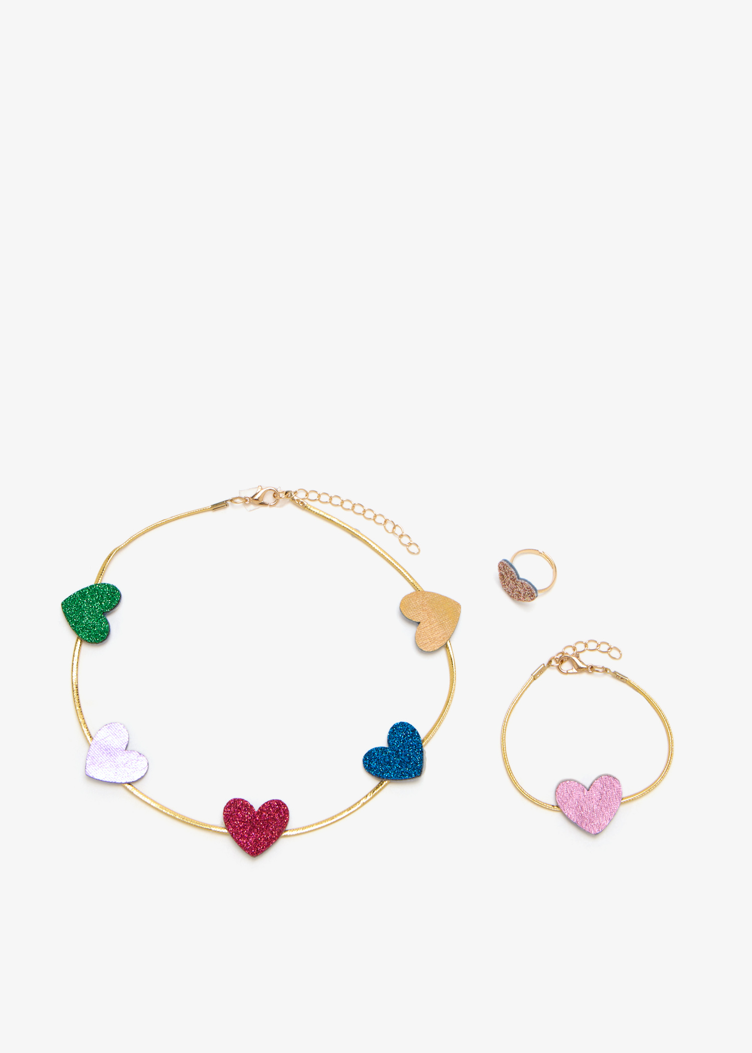 

Heart jewelry set, Multicolored