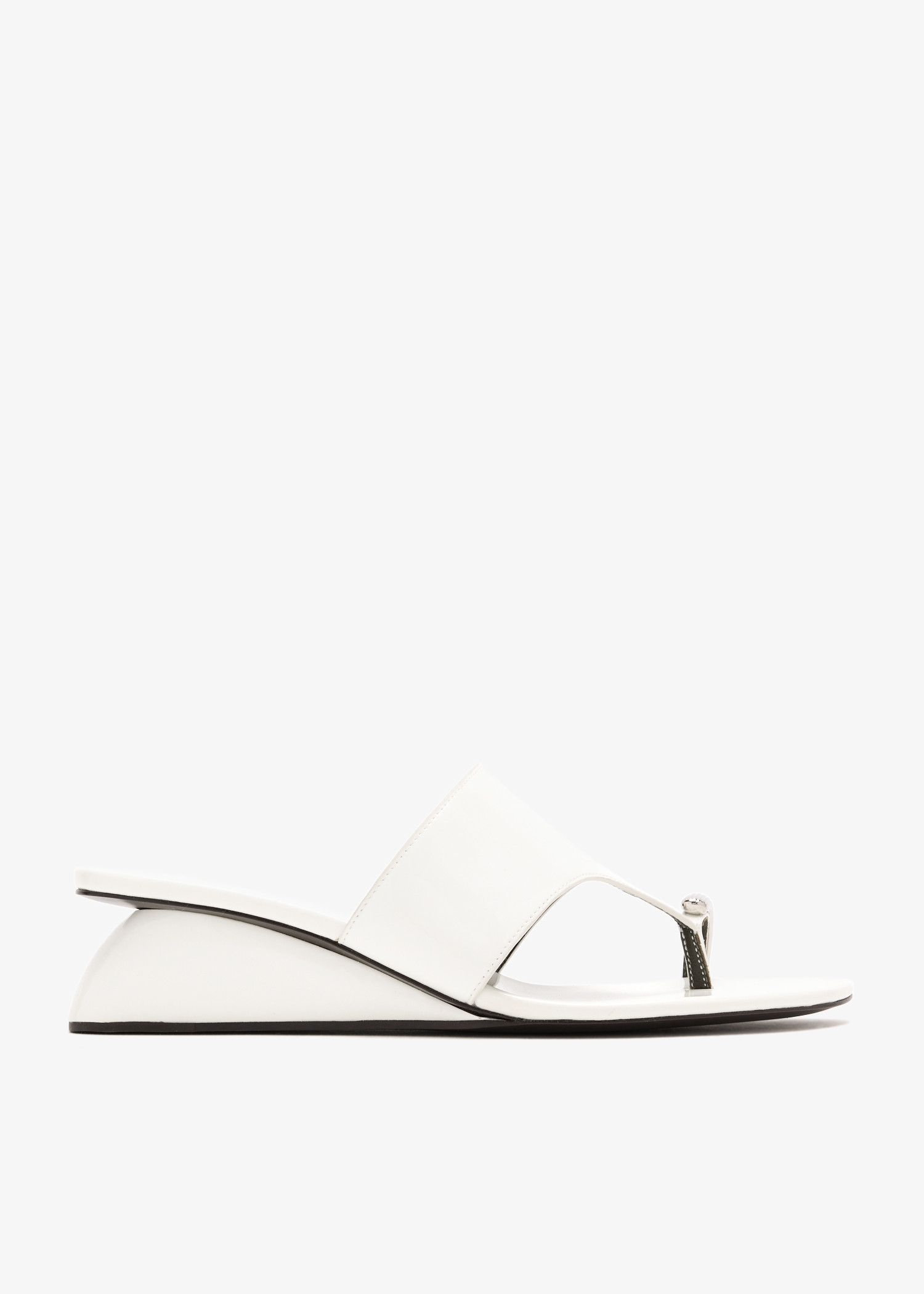 

Pierced wedge sandals, White
