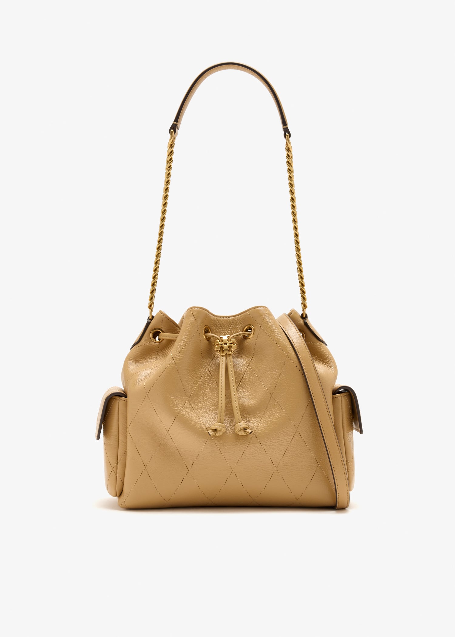 

Charlie quilted drawstring bucket bag, Red