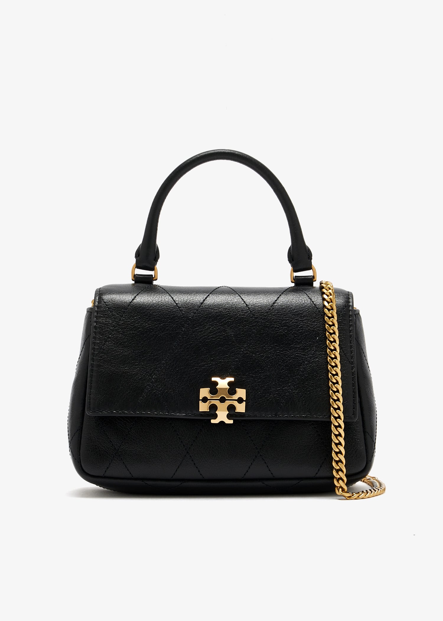

Mini Charlie Quilted top-handle bag, Black