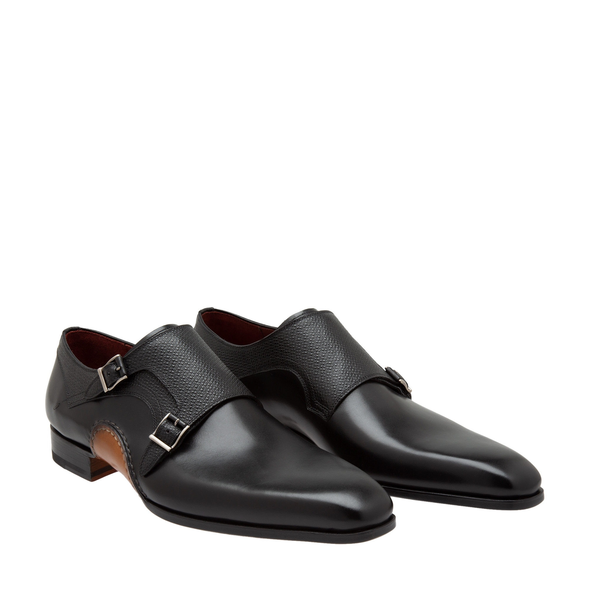 

Leather double-monk loafers, Black