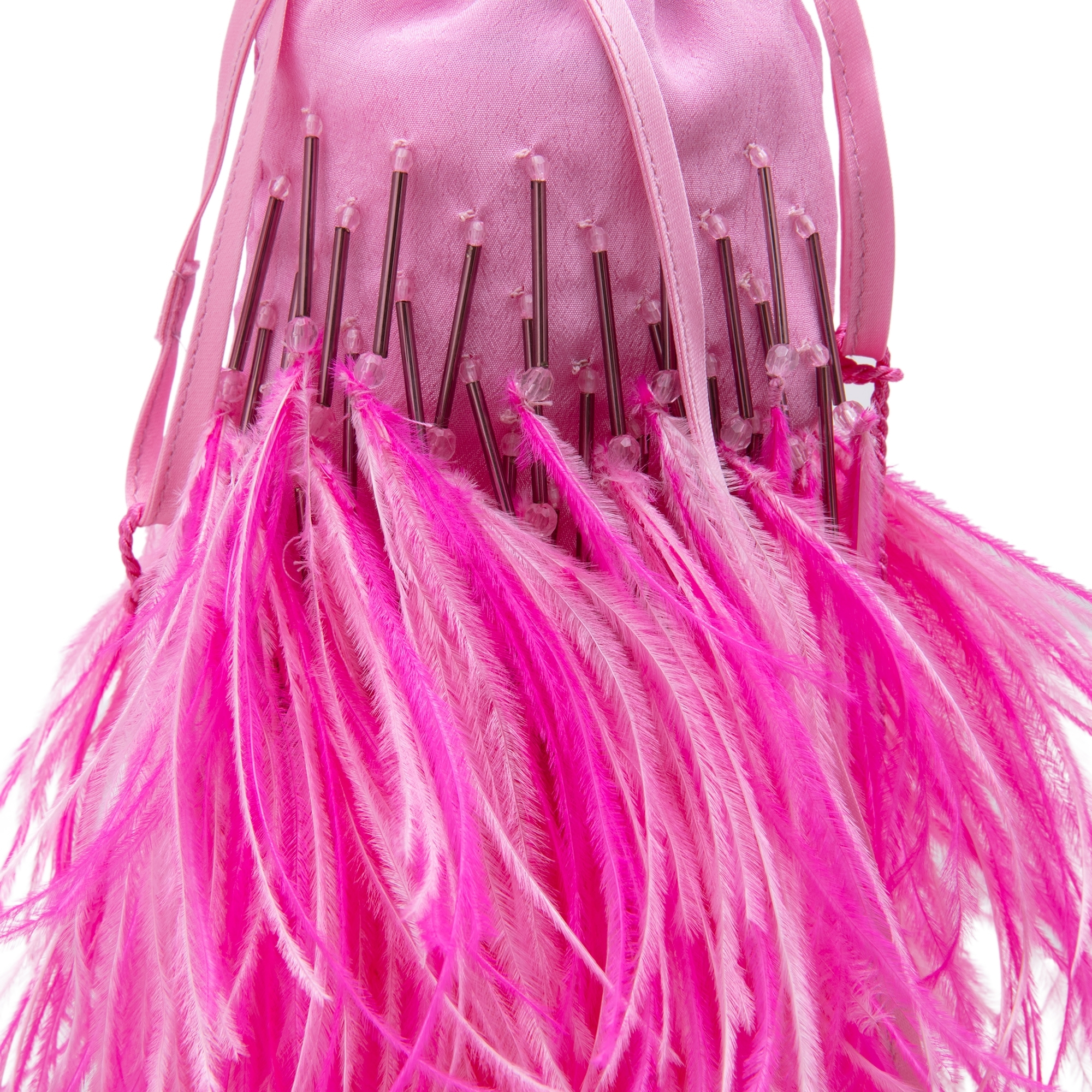 

Ostrich feathers mini pouch, Pink
