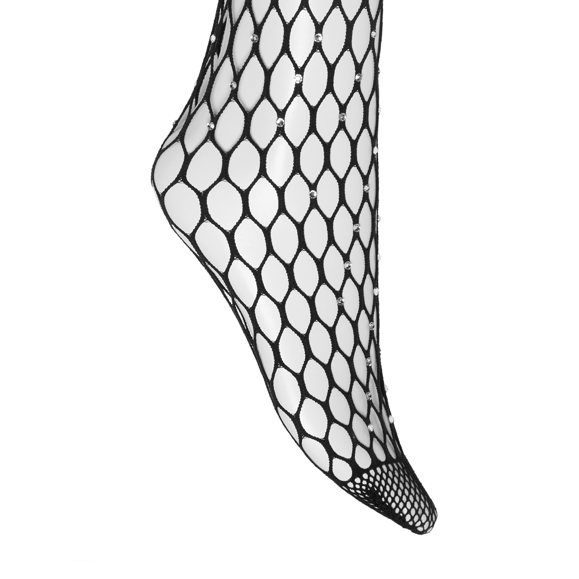 

x Amina Muaddi crystal net tights, Black