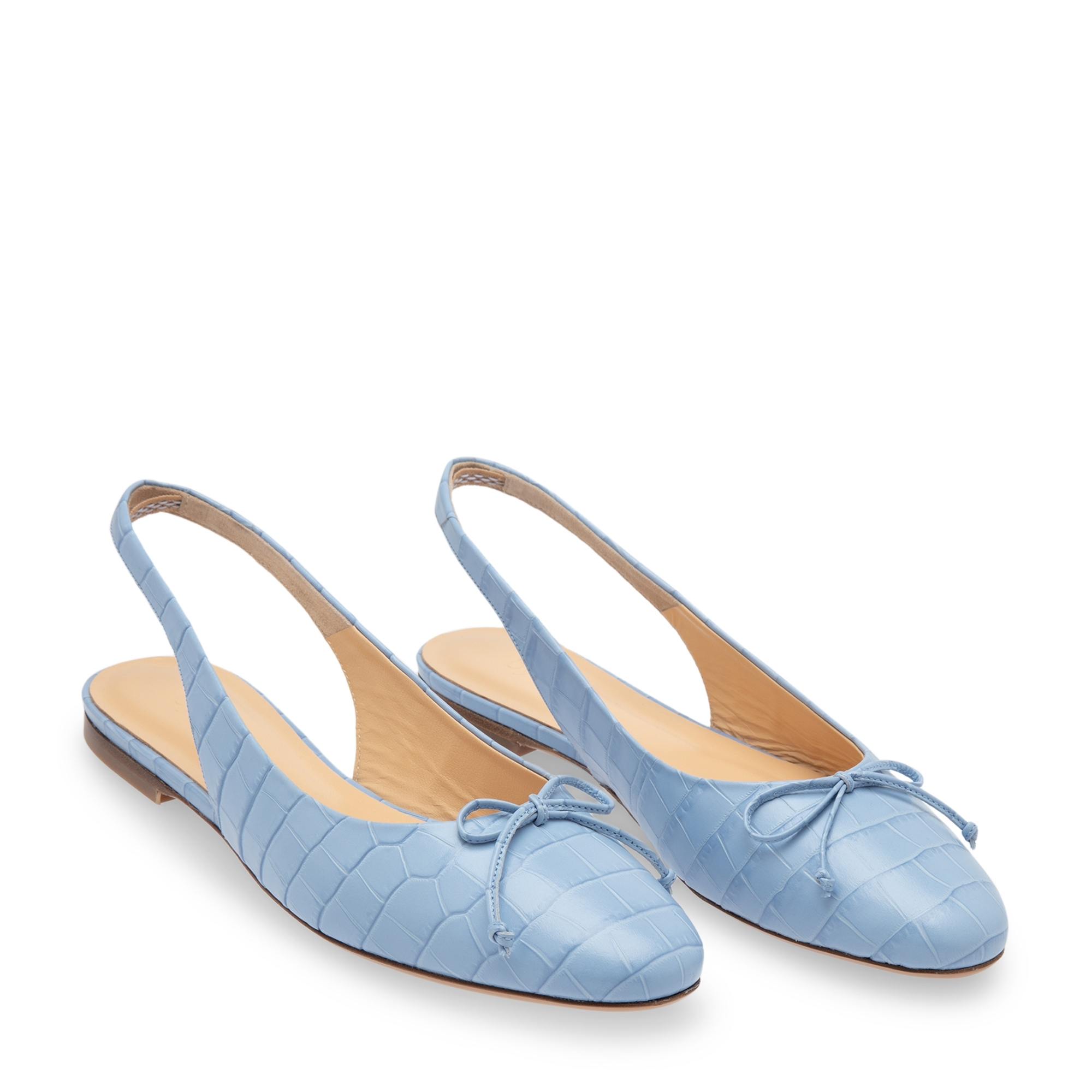 

Toni croc-embossed flats, Blue