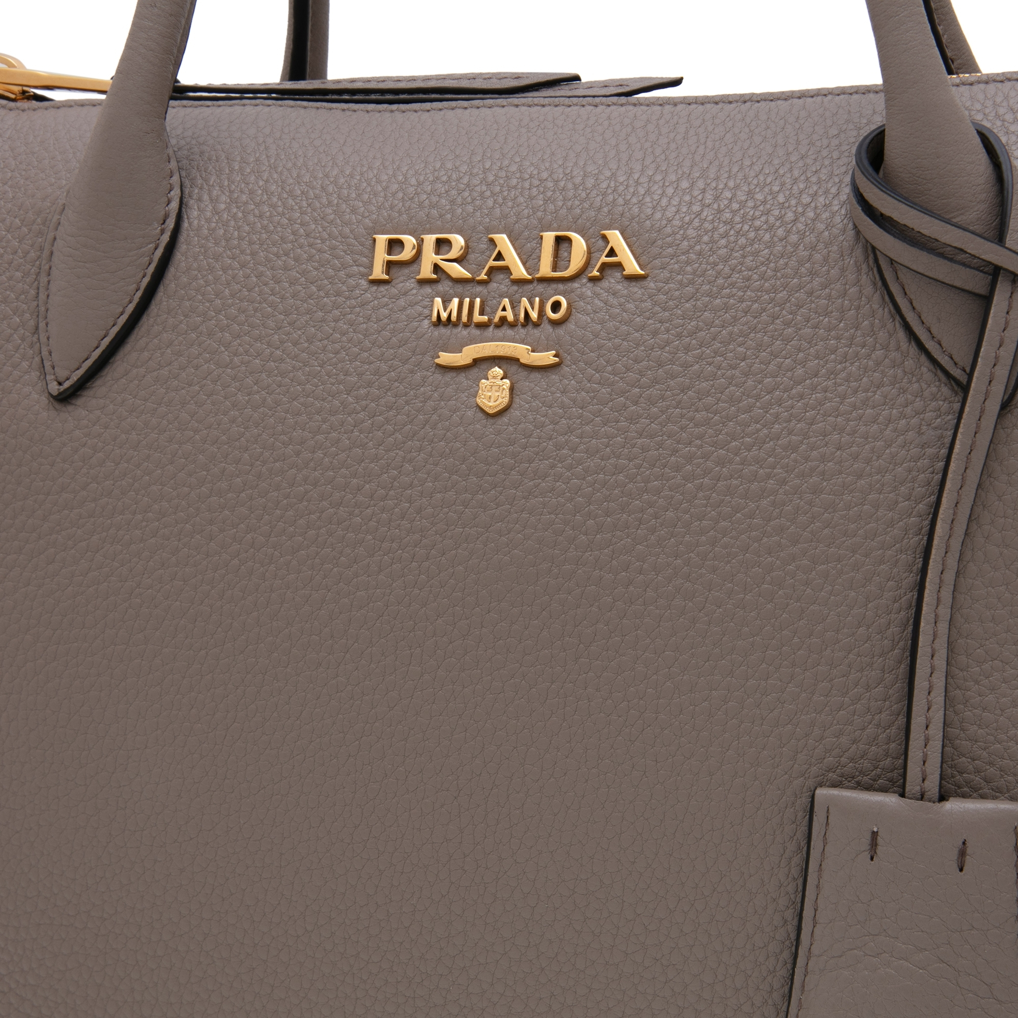 

Leather tote bag, Grey