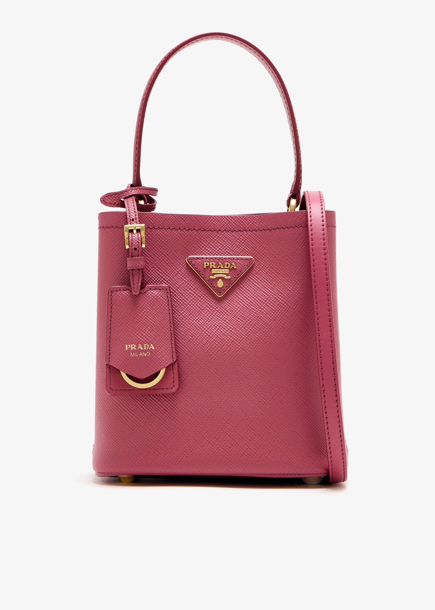 

Prada Panier Saffiano leather mini bag, Pink