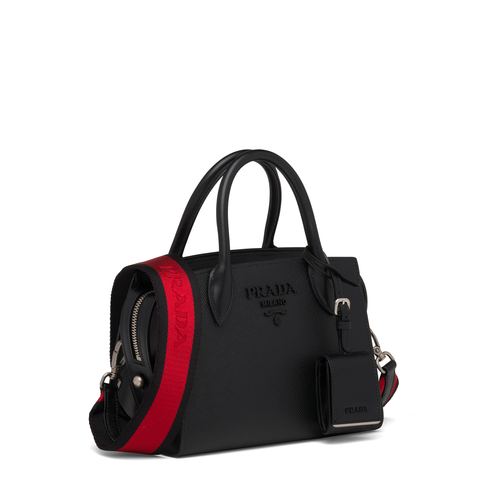 

Monochrome mini tote bag, Black